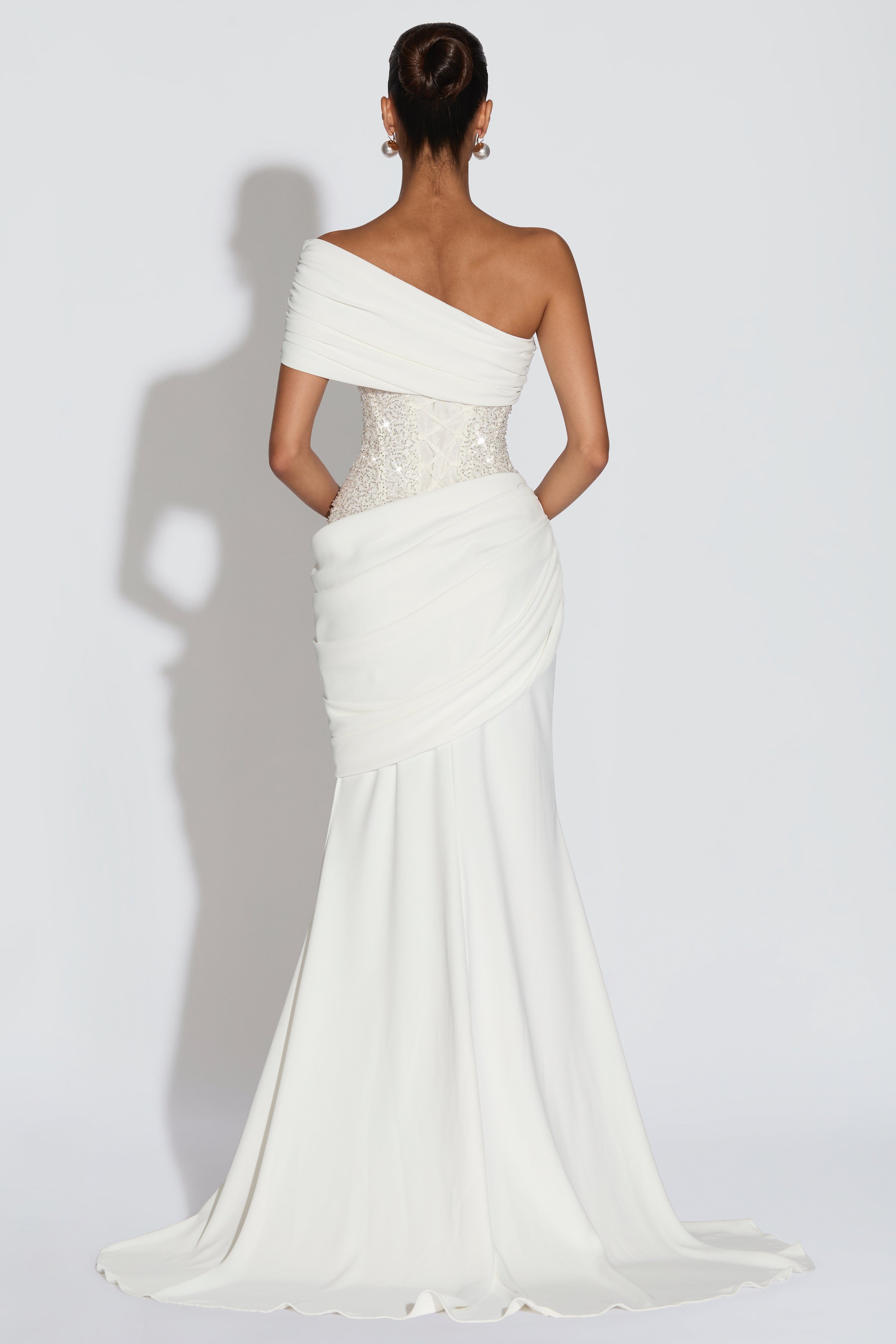 Sequin Splicing Jersey Off Shoulder Maxi Dress