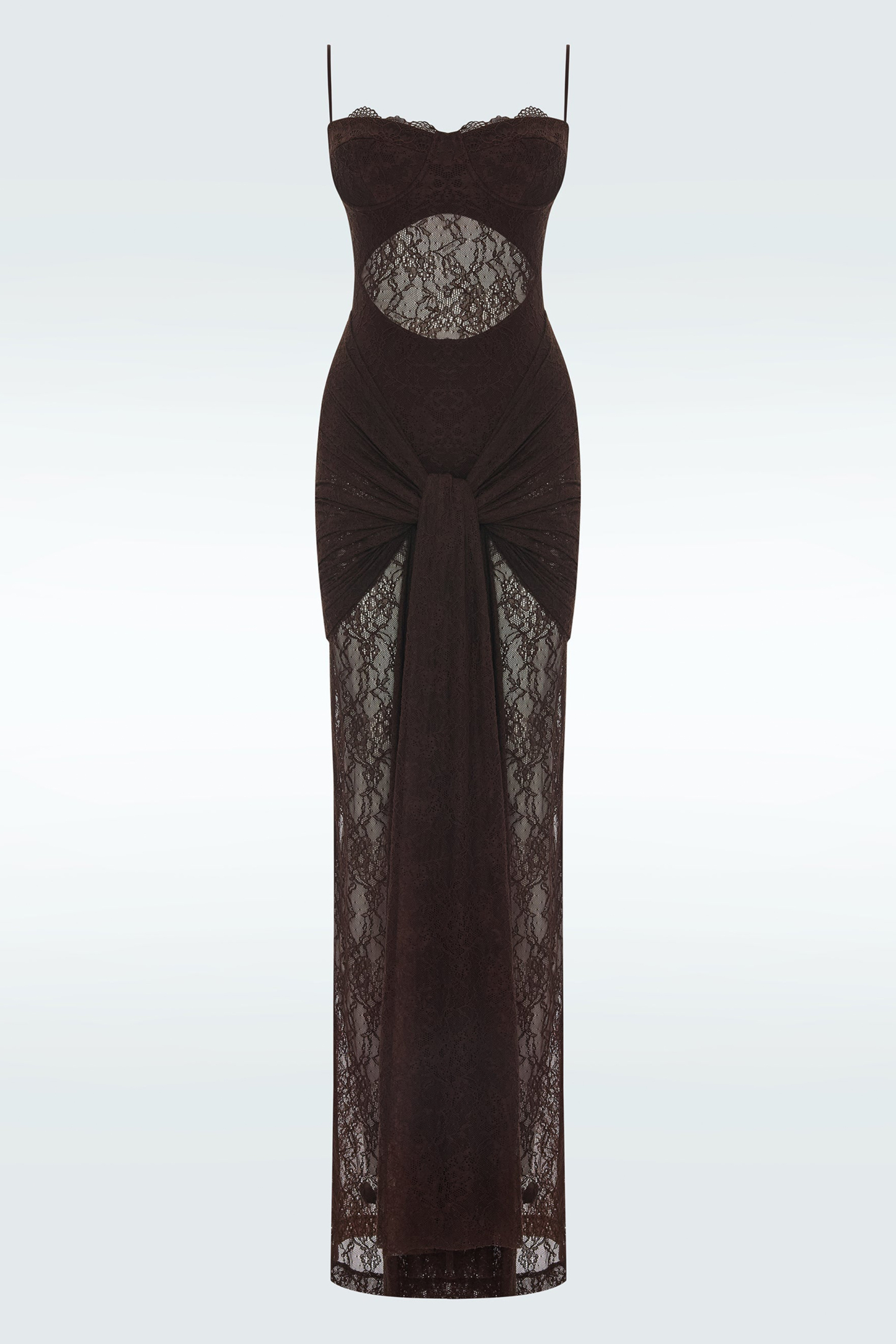 Lace See-Through Slip Maxi Dress