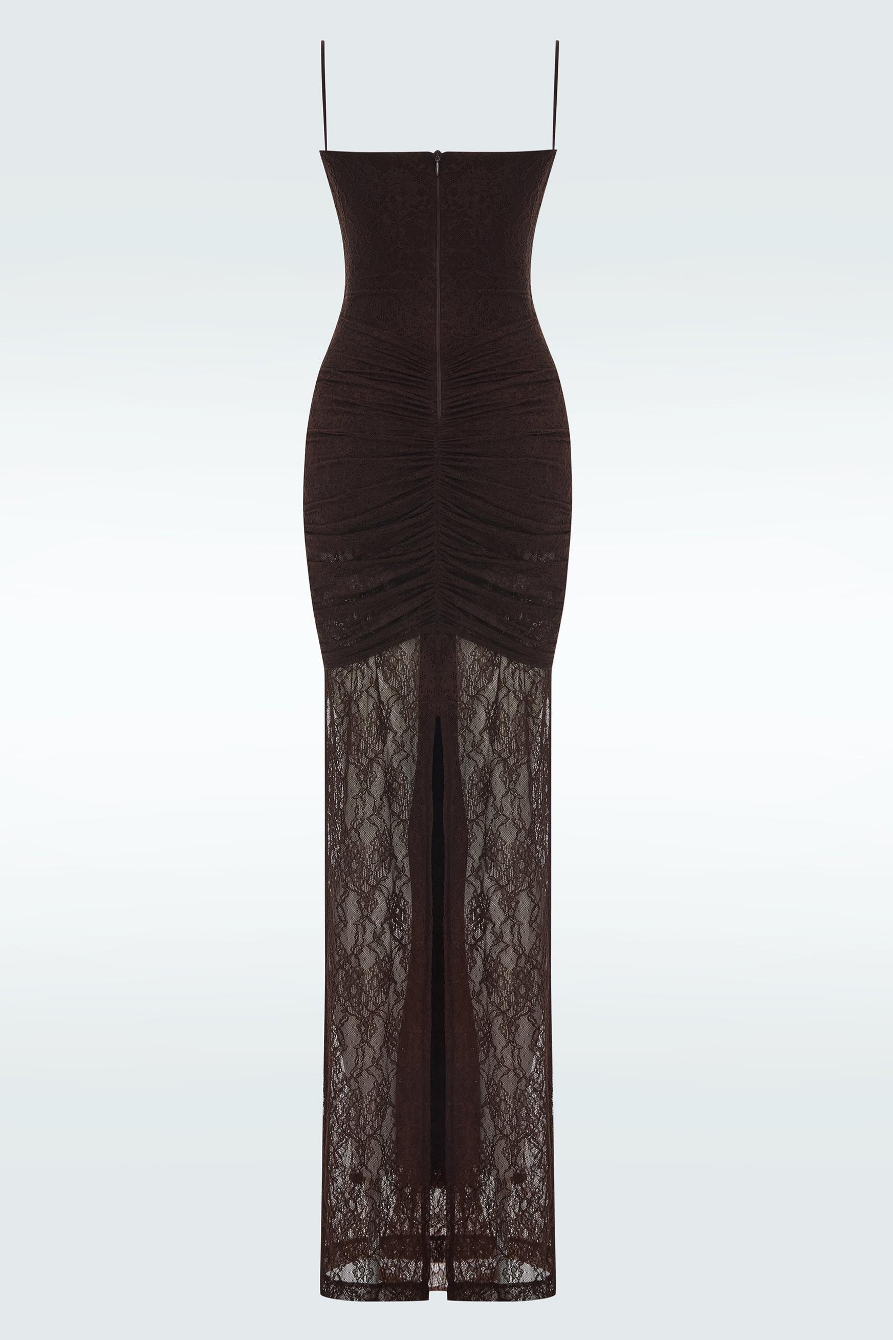 Lace See-Through Slip Maxi Dress