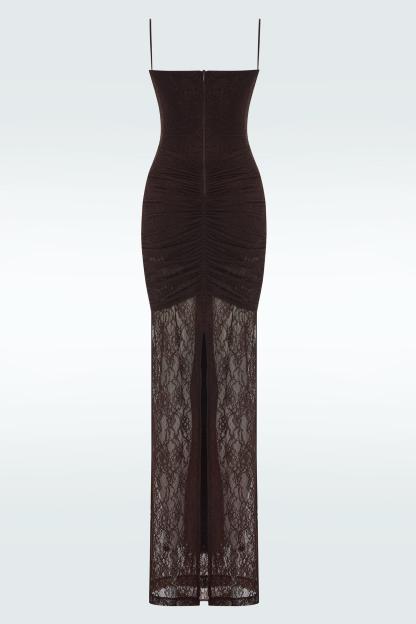 Lace See-Through Slip Maxi Dress