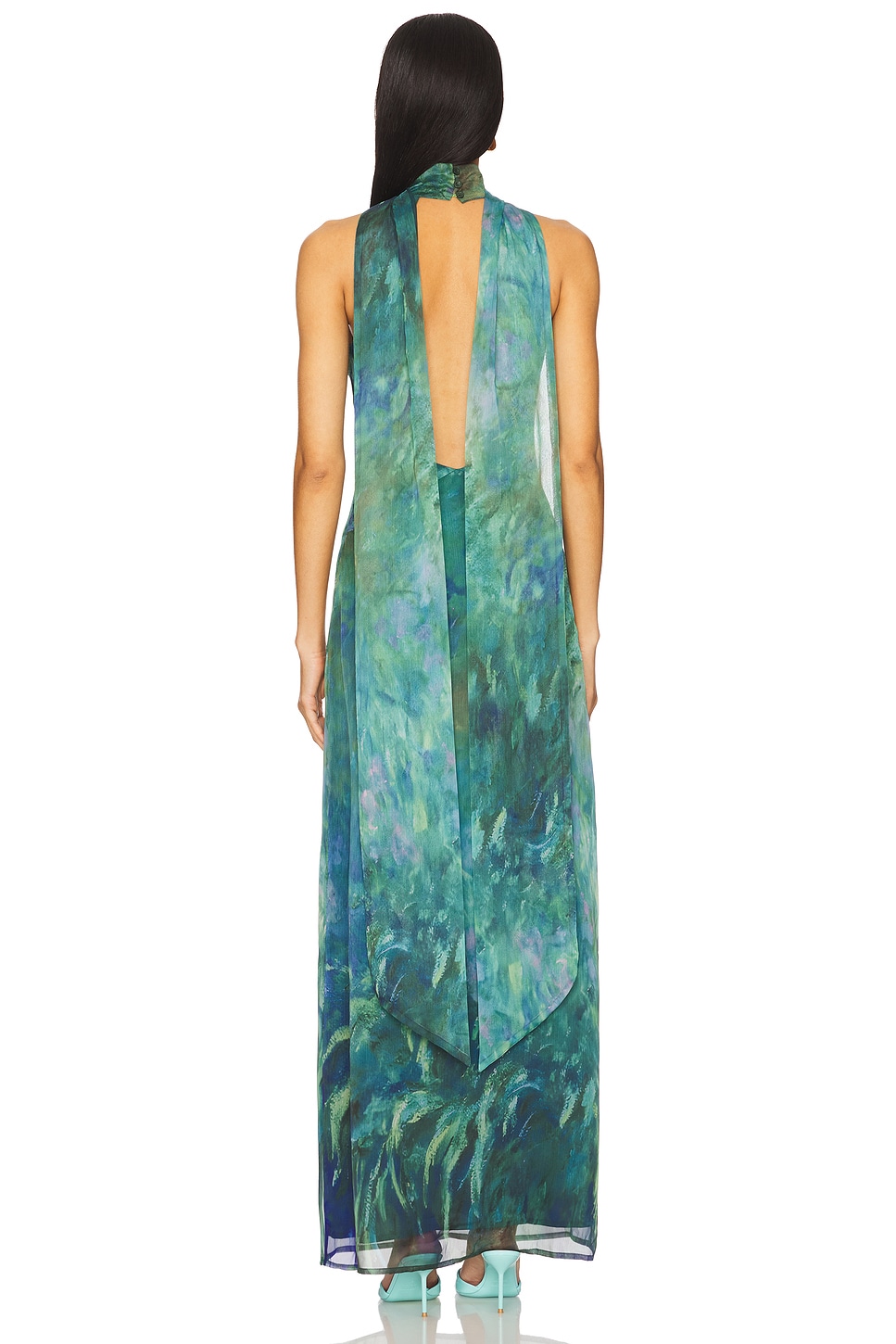 Tie Dye Halter Neck Cut-Out Maxi Dress