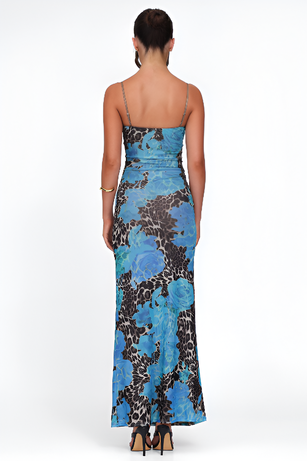 Jersey Leopard Print Slip Maxi Dress