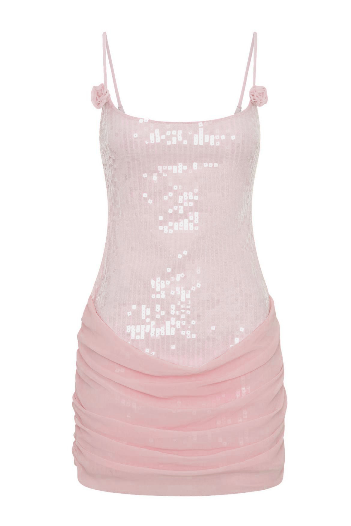 3D Flower Sequin Slip Mini Dress