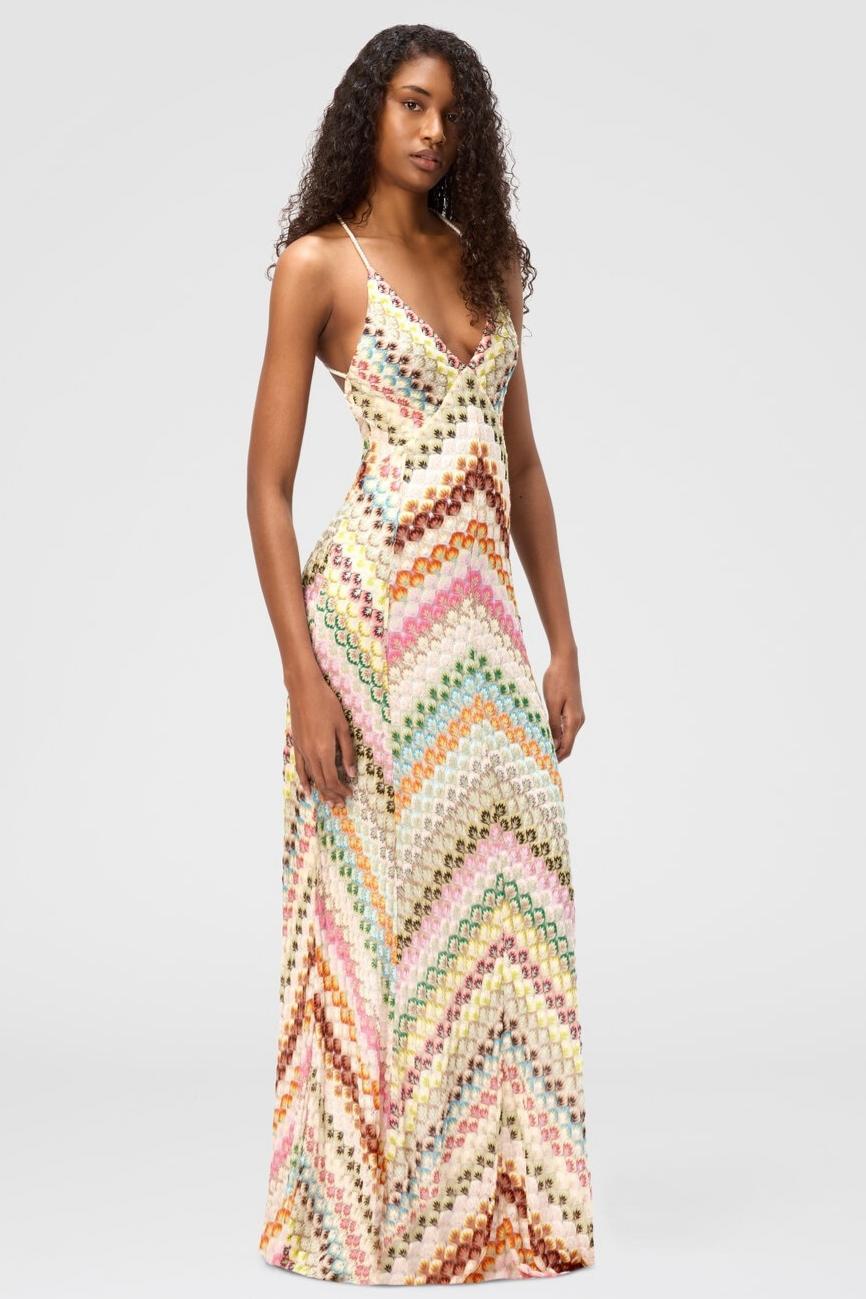 Crochet V-Neck Sleeveless Maxi Dress