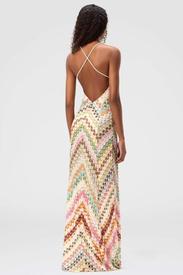 Crochet V-Neck Sleeveless Maxi Dress