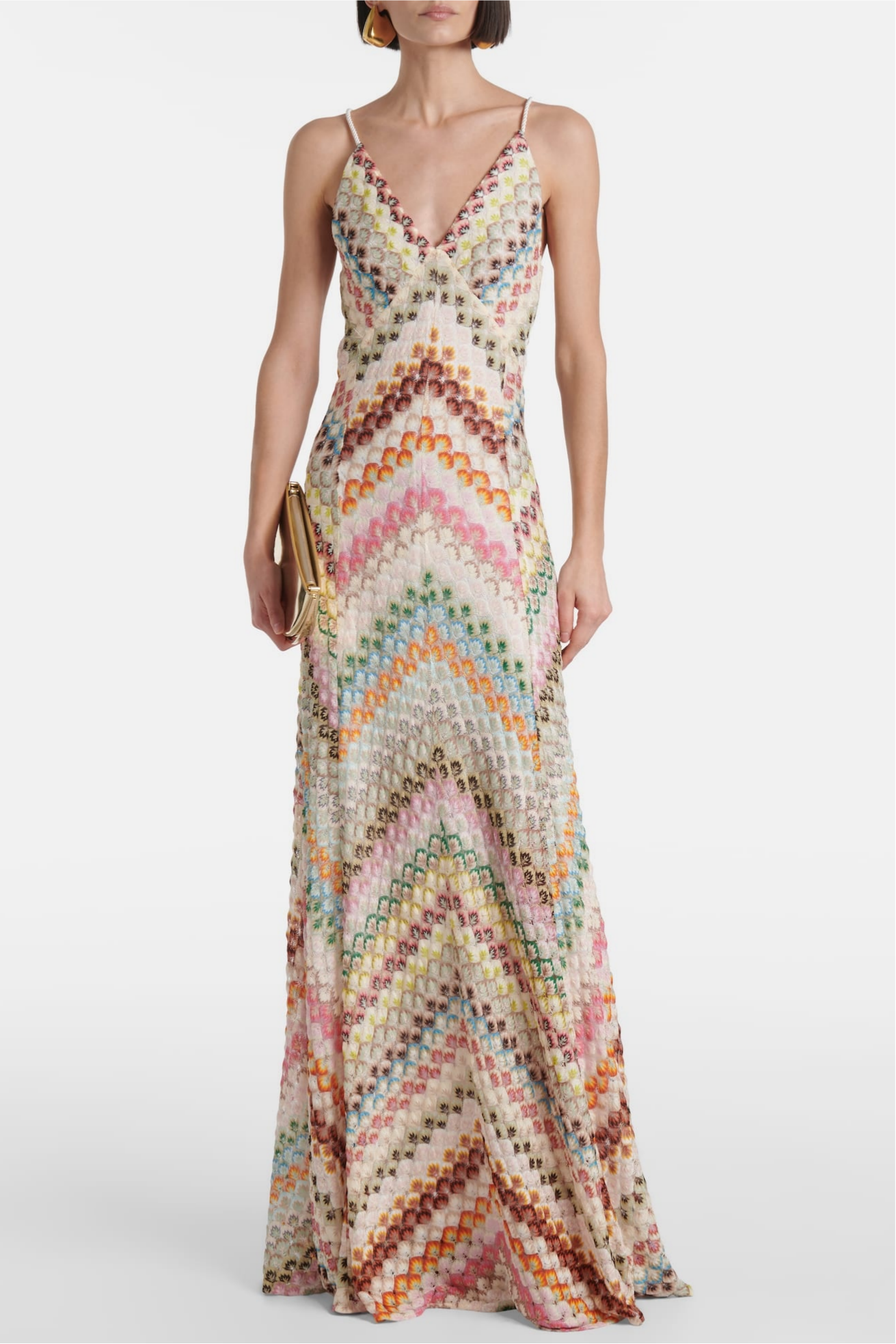 Crochet V-Neck Sleeveless Maxi Dress
