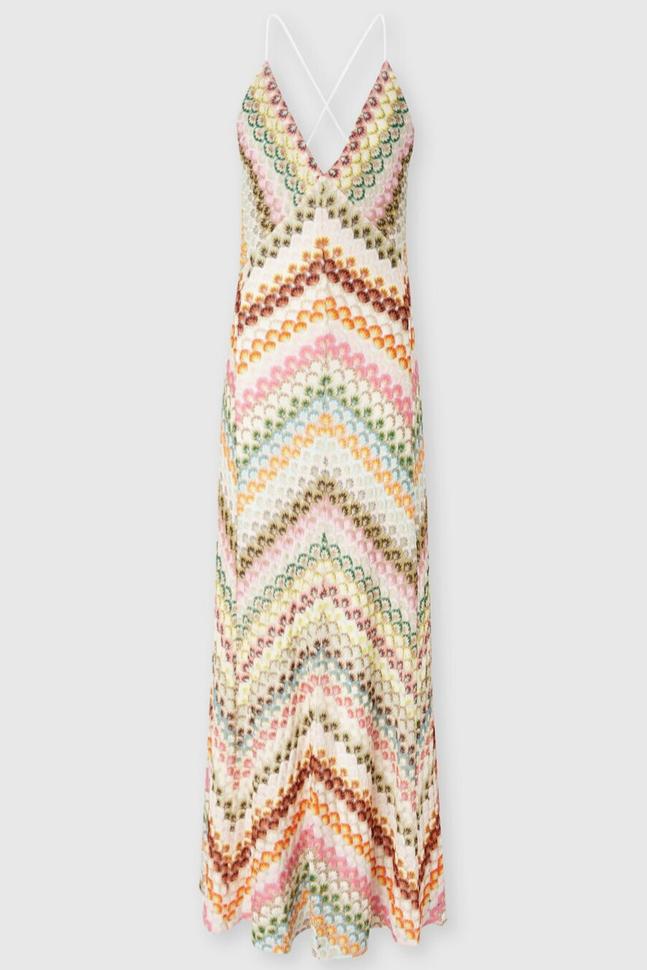 Crochet V-Neck Sleeveless Maxi Dress
