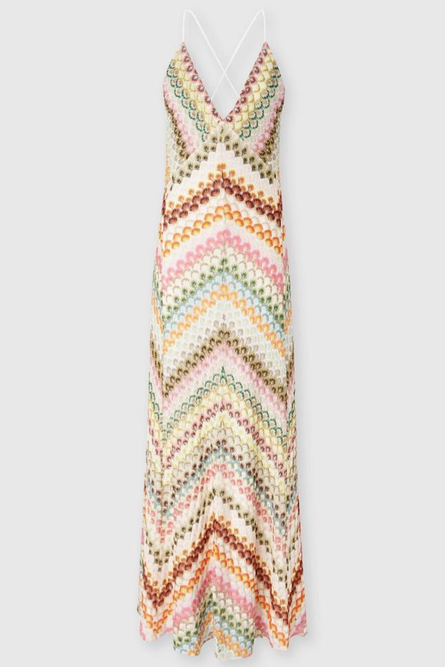 Crochet V-Neck Sleeveless Maxi Dress