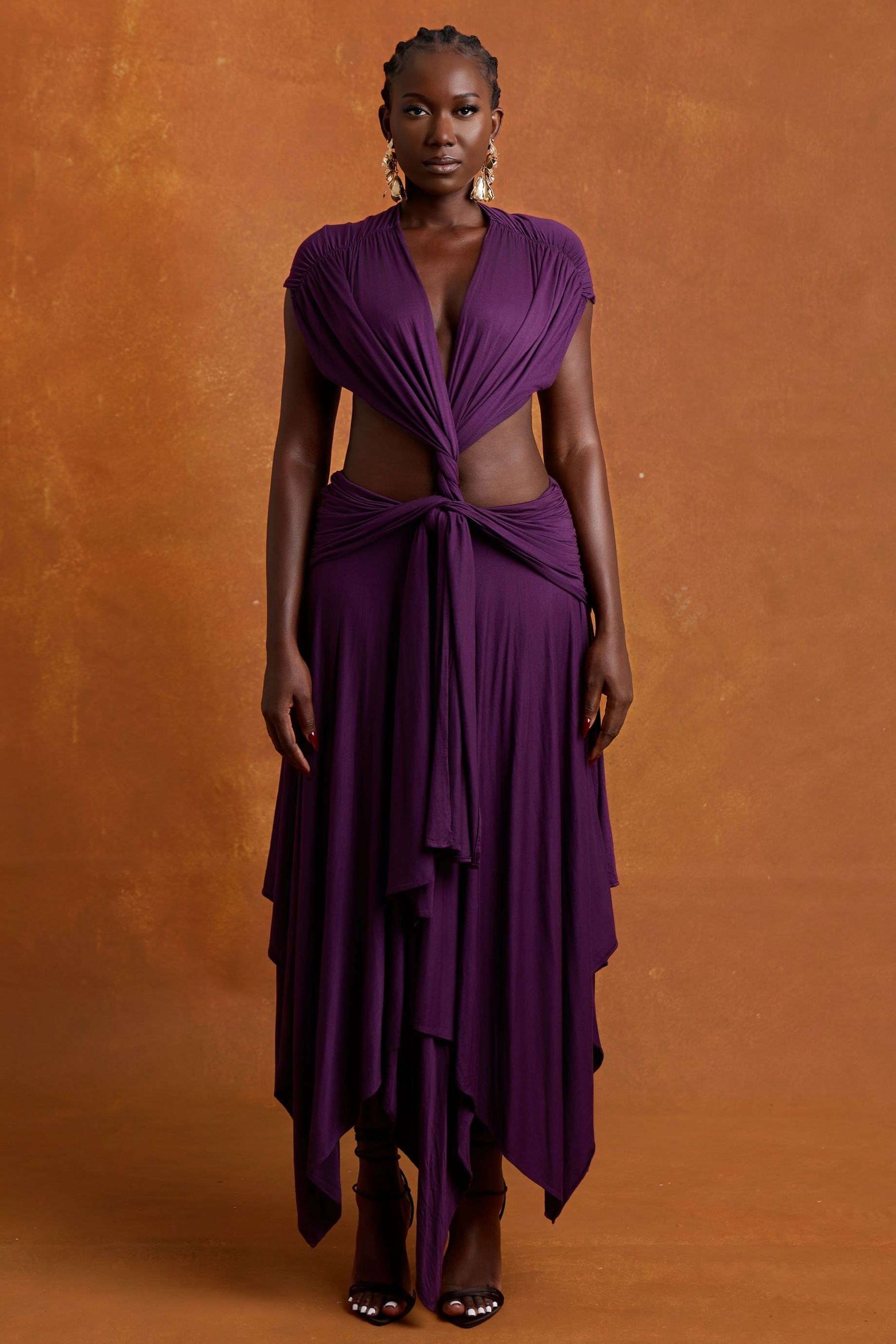 Jersey Cut-Out Sleeveless Maxi Dress