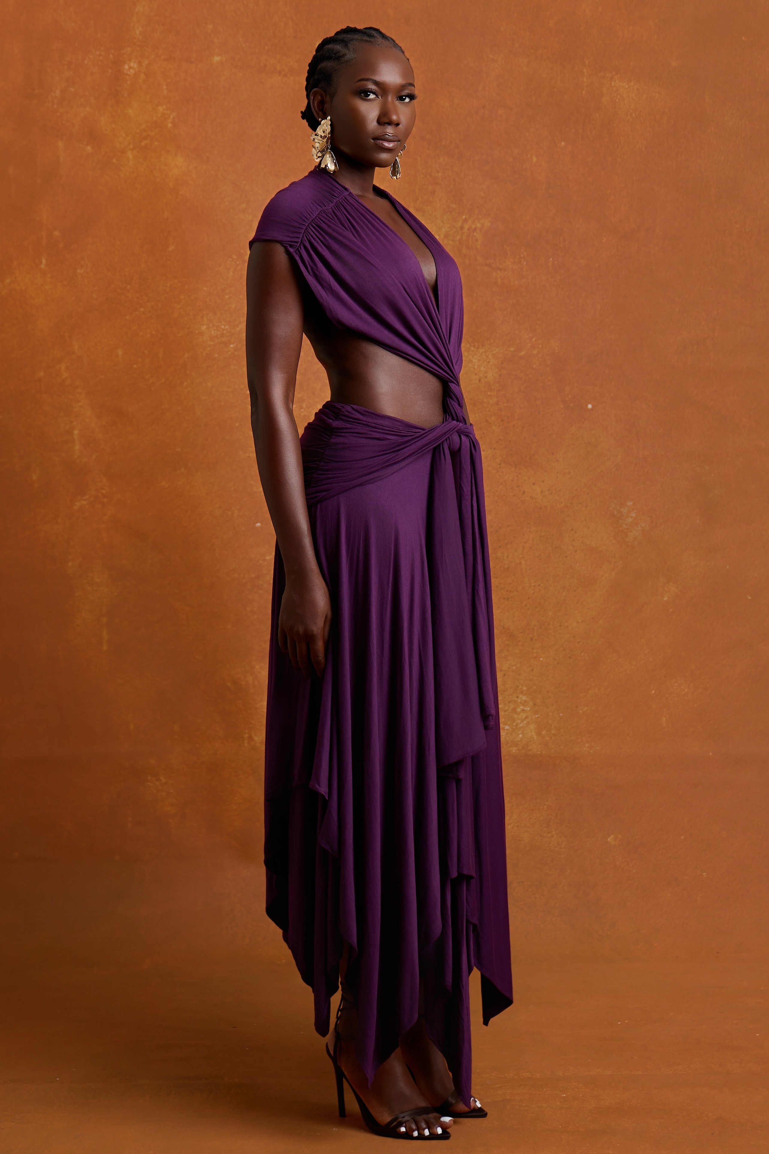 Jersey Cut-Out Sleeveless Maxi Dress