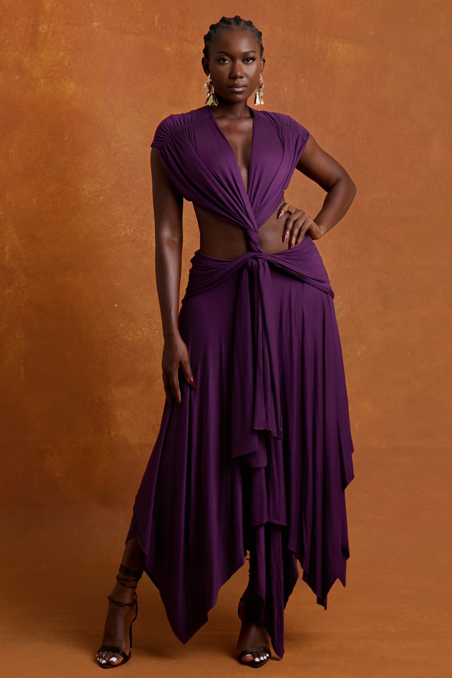 Jersey Cut-Out Sleeveless Maxi Dress