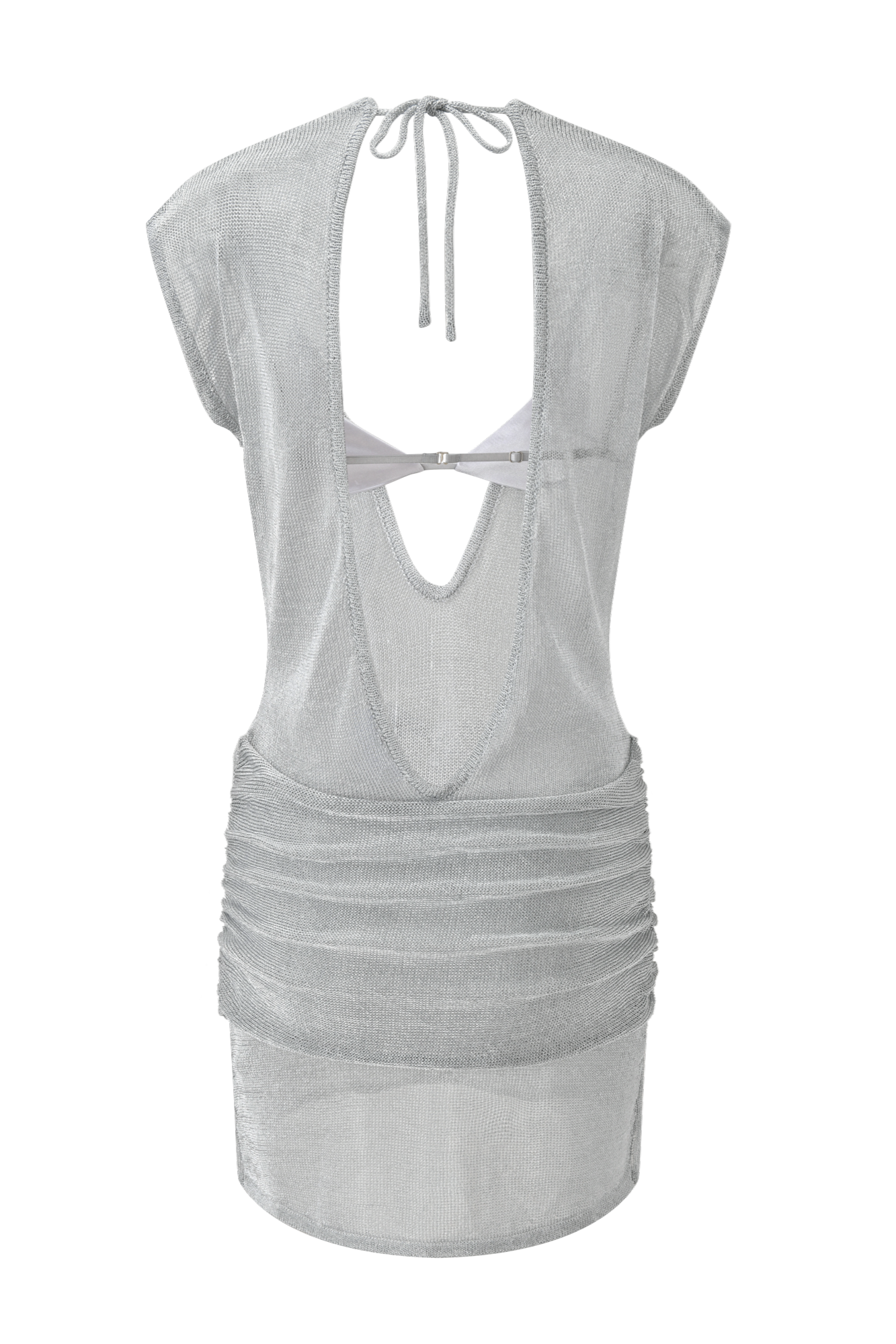 Luxury Ruched V-Neck Three Piece Set Mini Dress