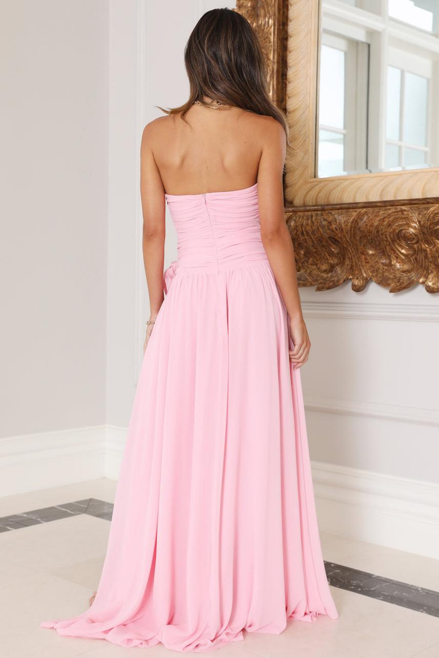 3D Flower Off Shoulder Cut-Out Maxi Dress