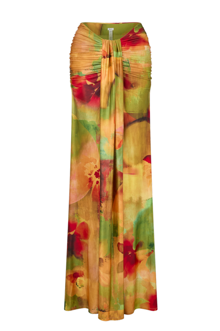 Abstract Print Off Shoulder Bikini Three Piece Set