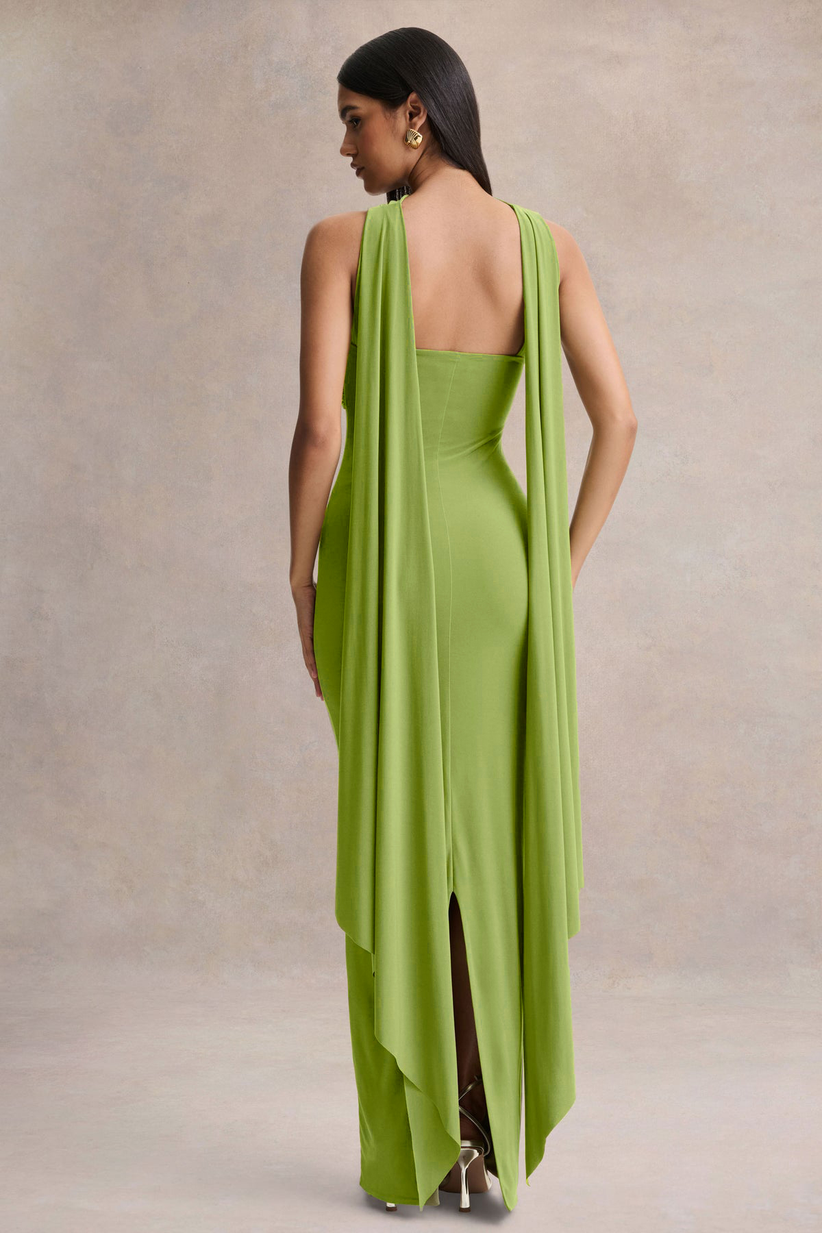Knotted Off Shoulder Sweetheart Neck Maxi Dress