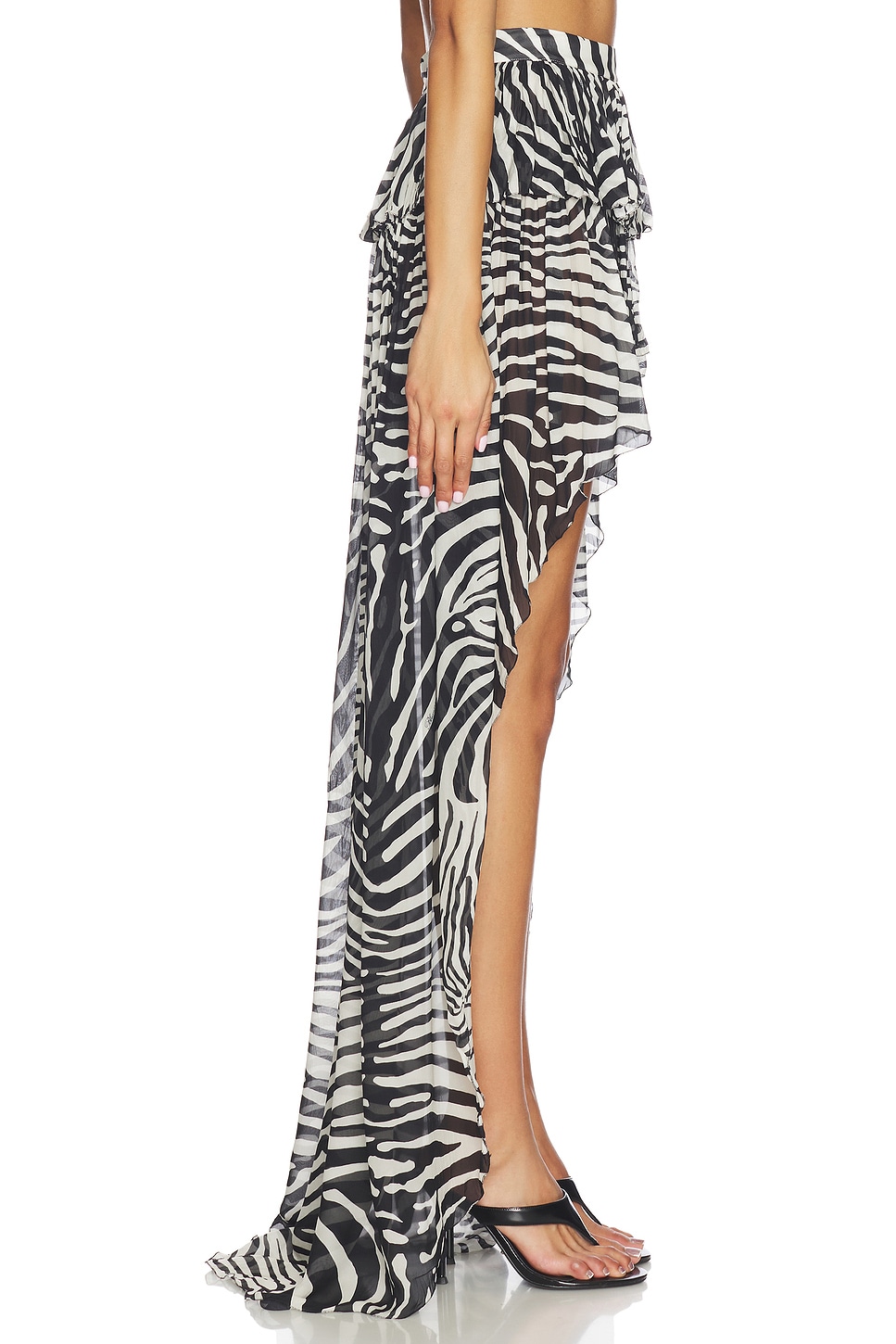 Zebra Print Lace Tie-Up Top & High Waist Mini Skirt Set