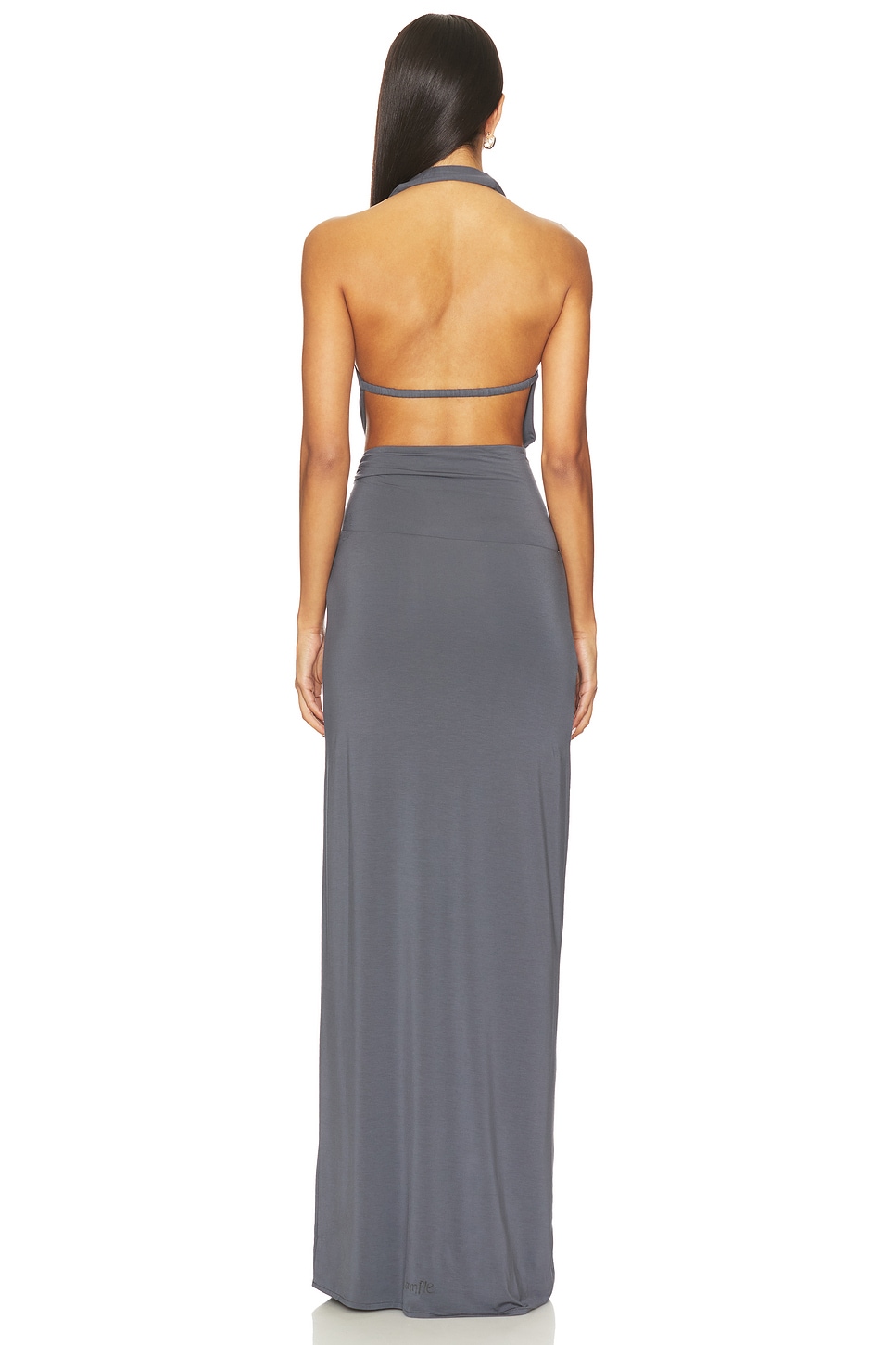 Halter Neck Asymmetrical Cut-Out Maxi Dress