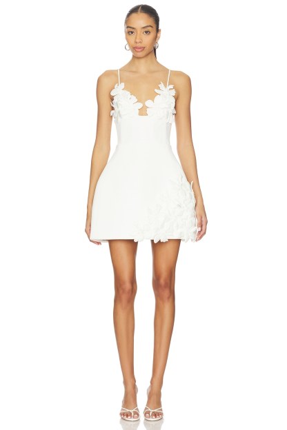 Bandage 3D Flower Slip Mini Dress