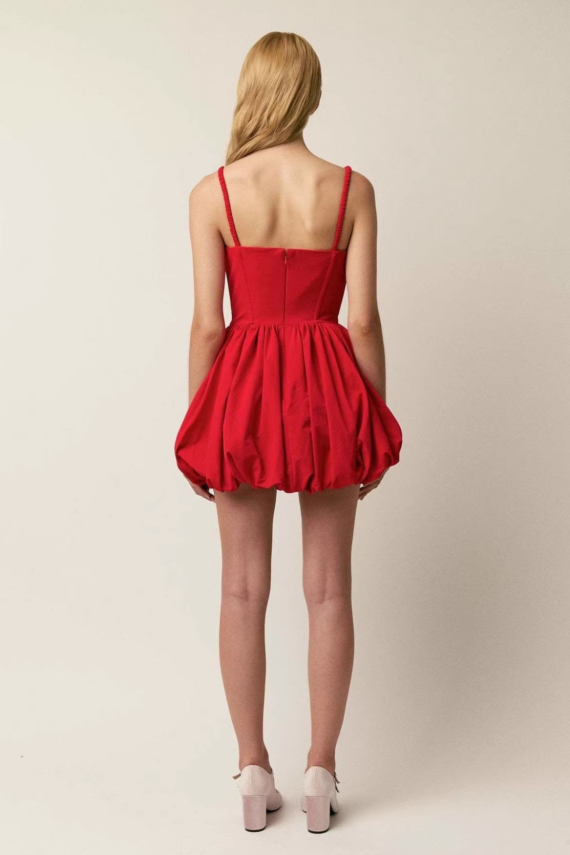 Solid 3D Flower Slip Mini Dress