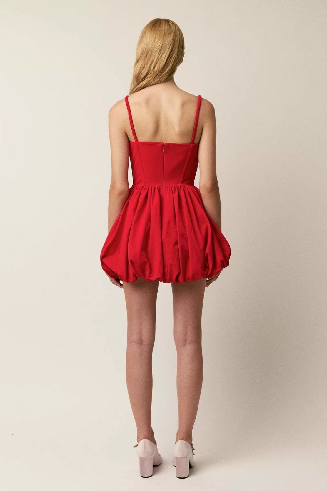 Solid 3D Flower Slip Mini Dress