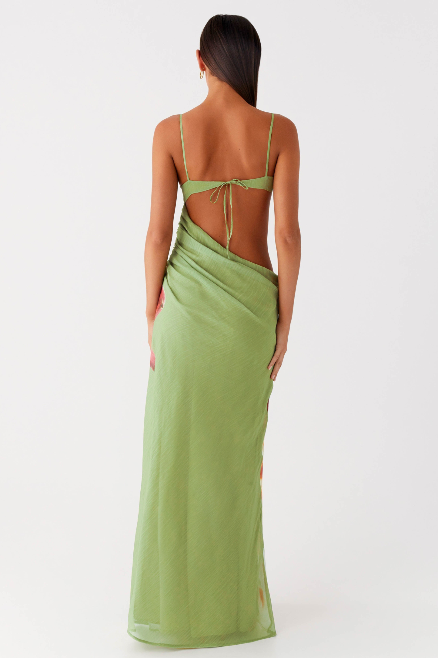 Jersey Floral Metal Decorations Maxi Dress