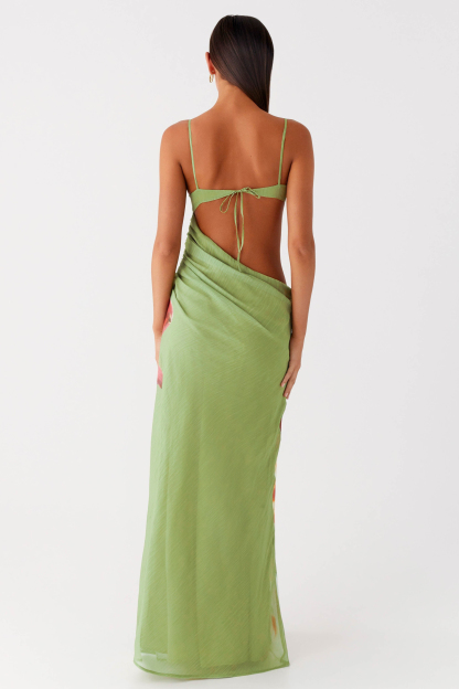 Jersey Floral Metal Decorations Maxi Dress