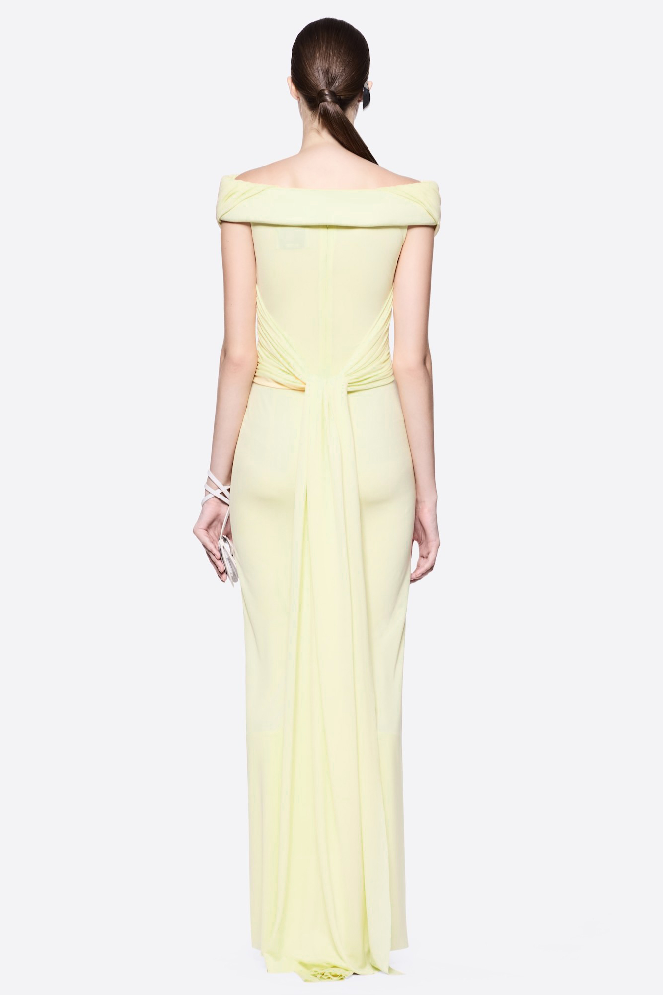 Jersey Gathering Tie-Up Maxi Dress