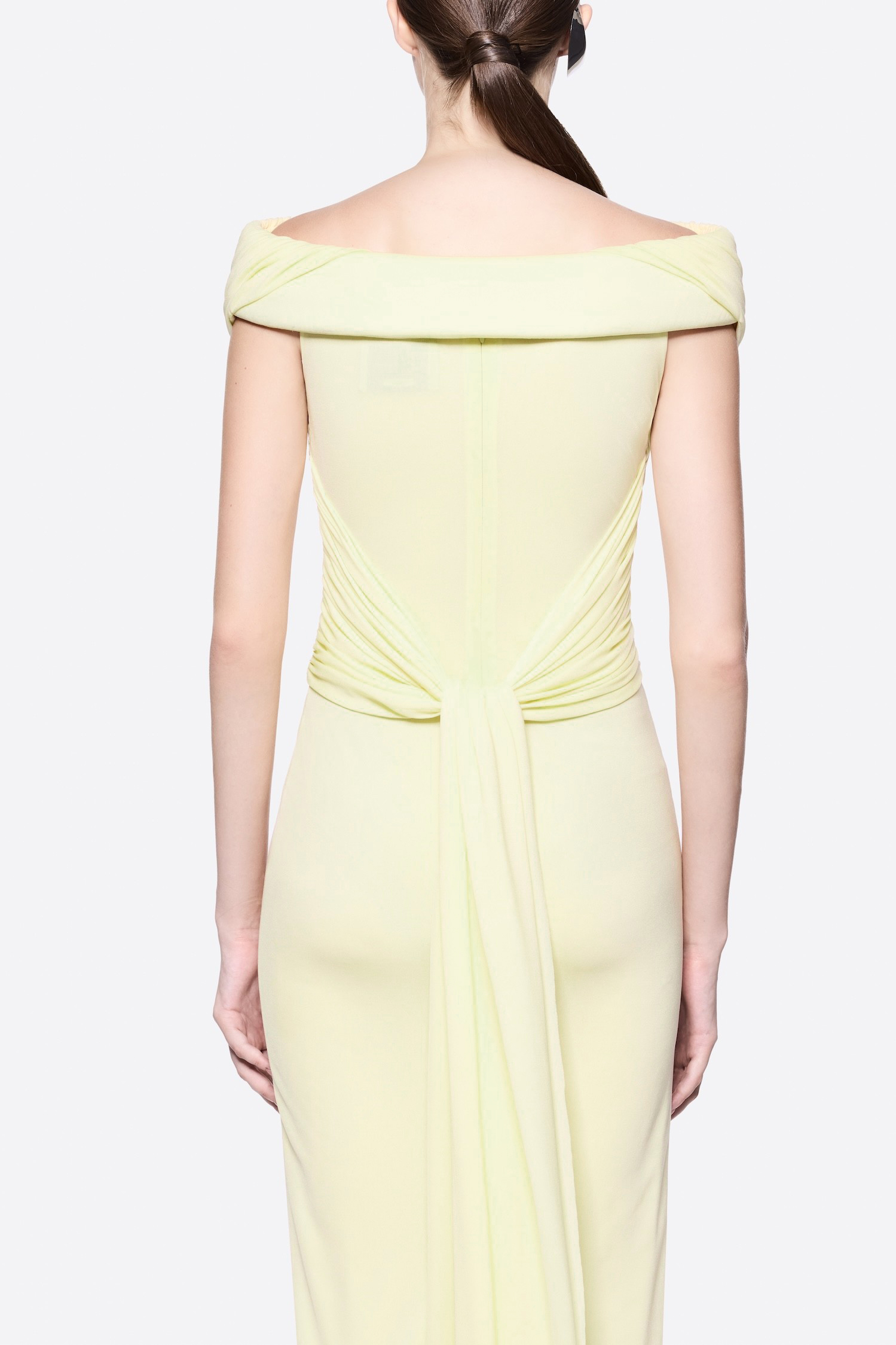 Jersey Gathering Tie-Up Maxi Dress
