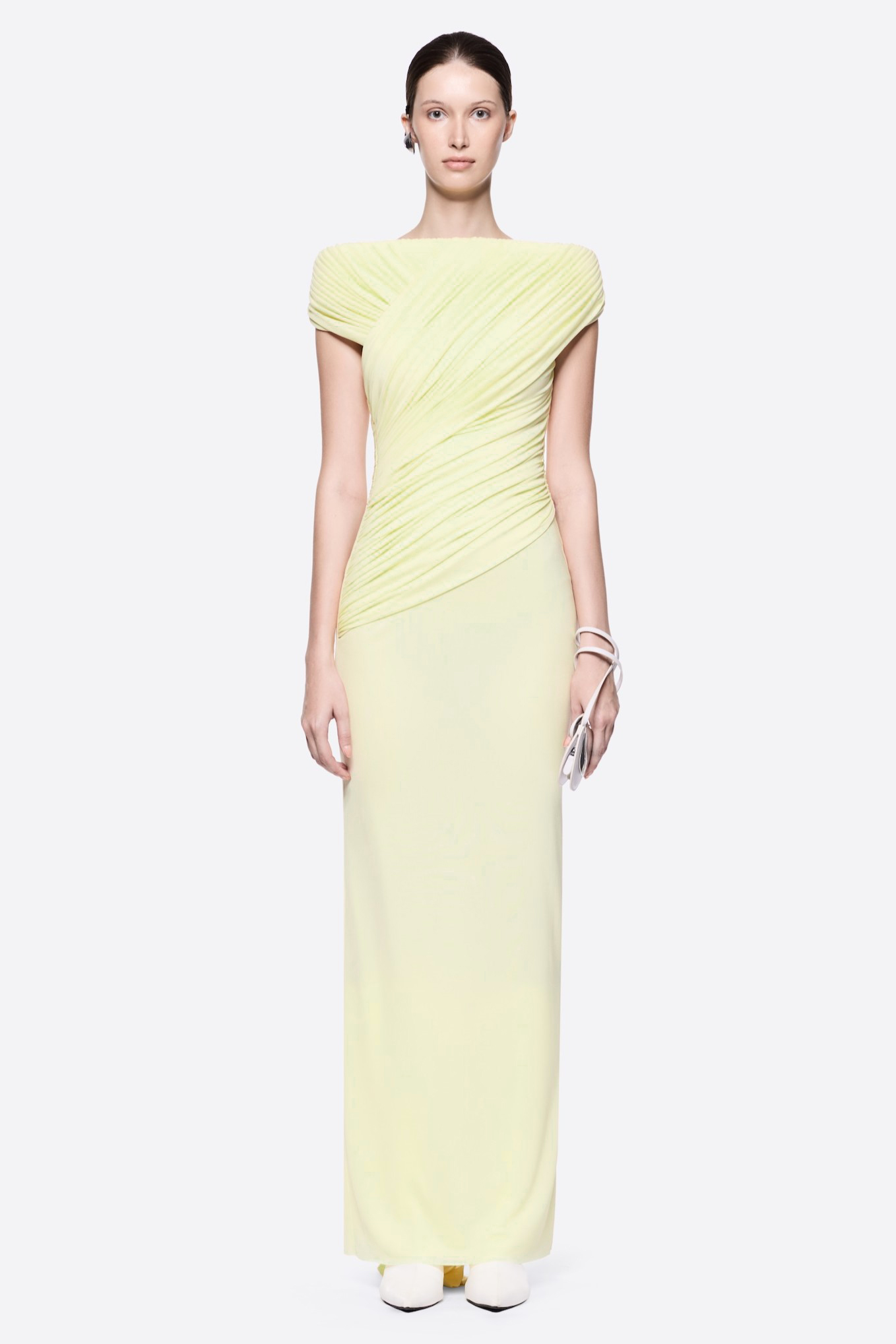 Jersey Gathering Tie-Up Maxi Dress