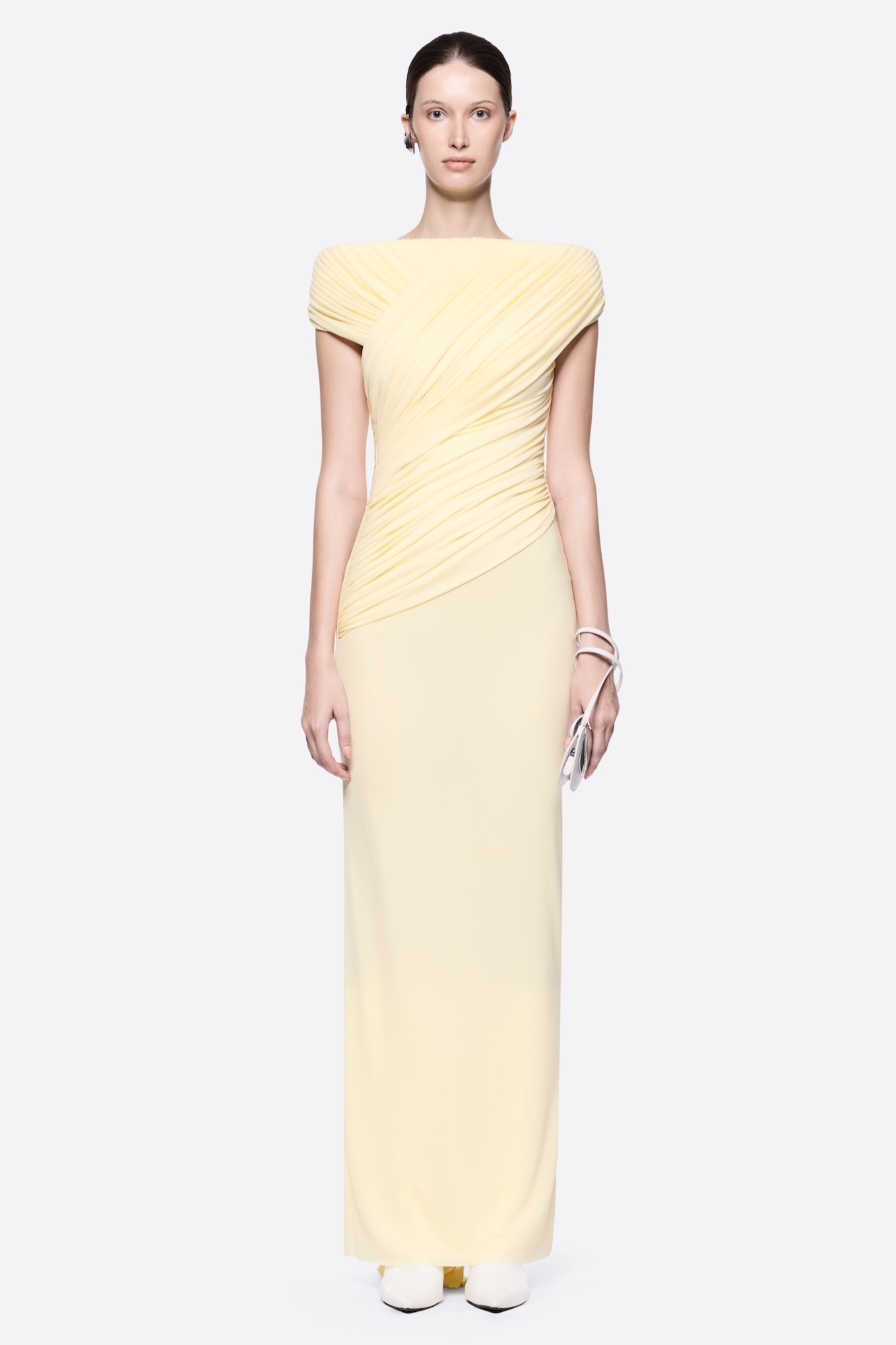 Jersey Gathering Tiie-Up Maxi Dress