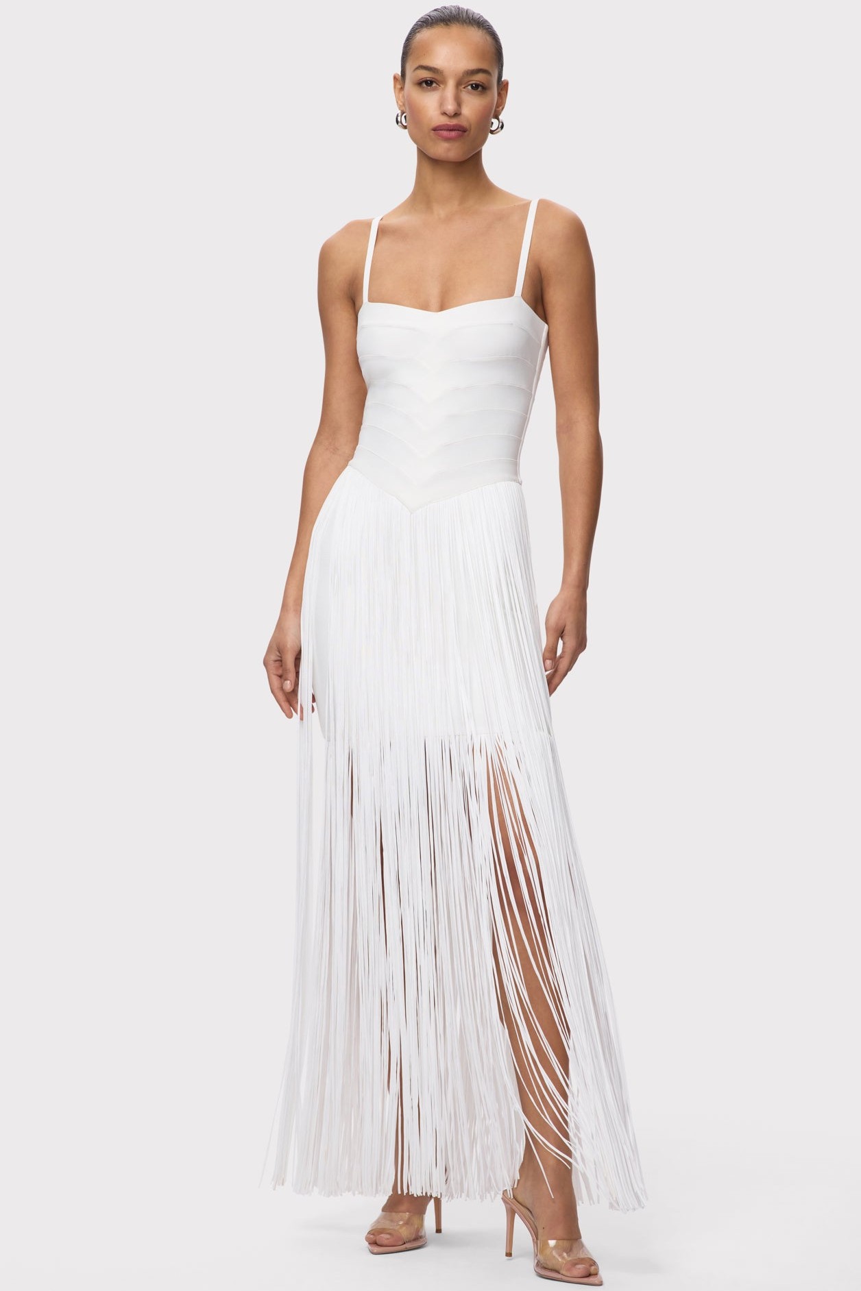 Bandage Tassel Slip Maxi Dress