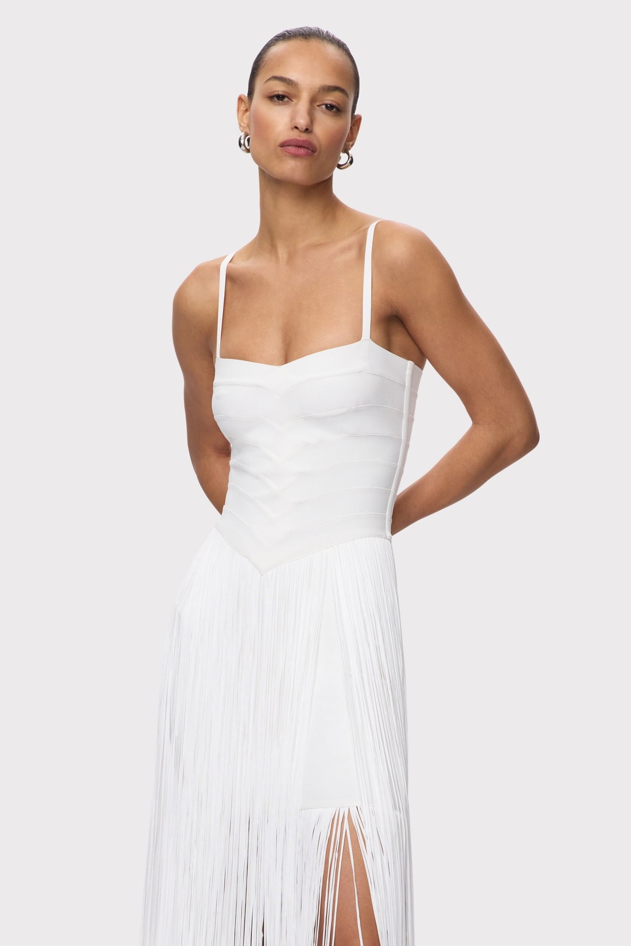 Bandage Tassel Slip Maxi Dress