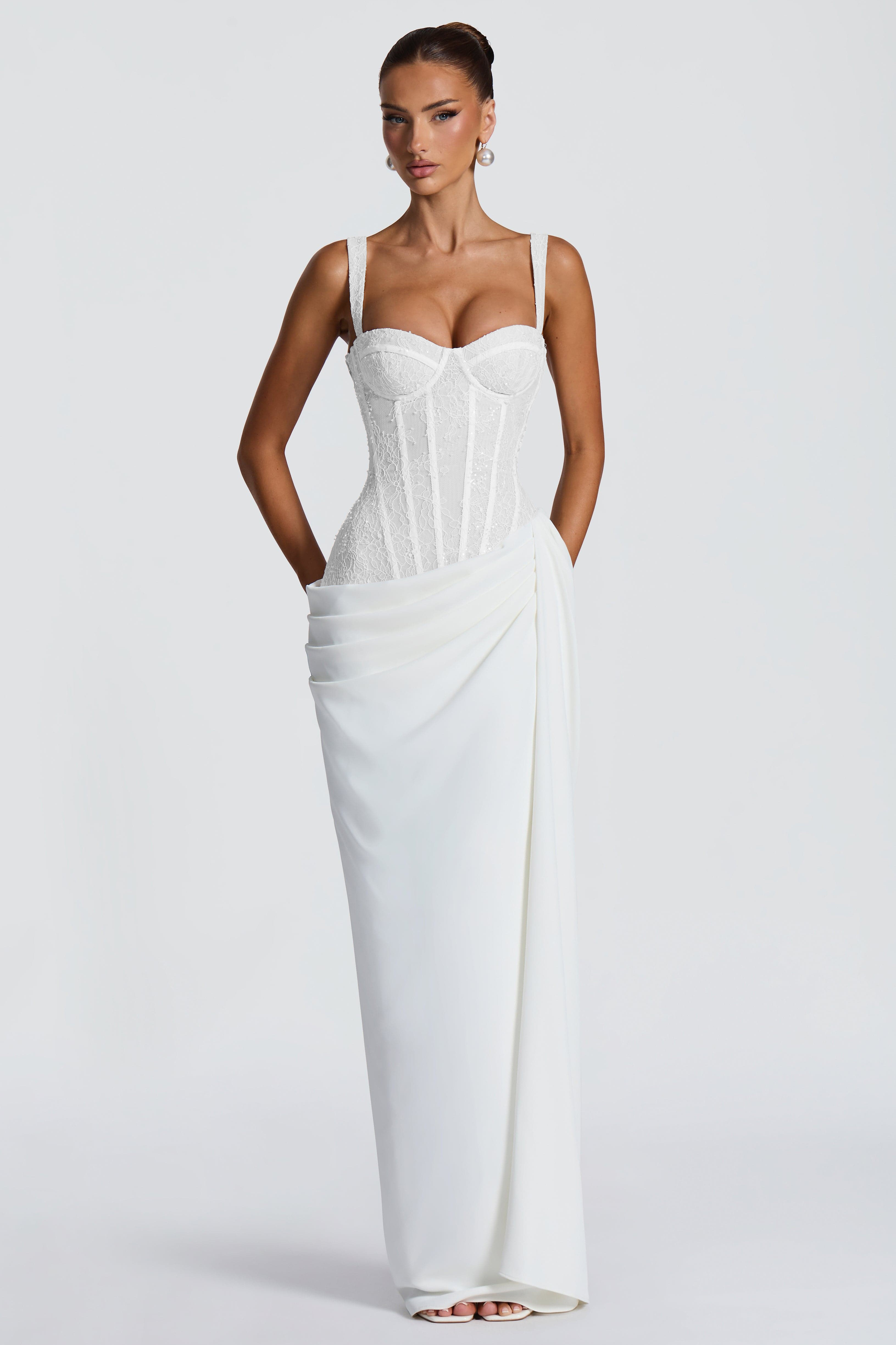 Lace Splicing Jersey Sequin Maxi Dress