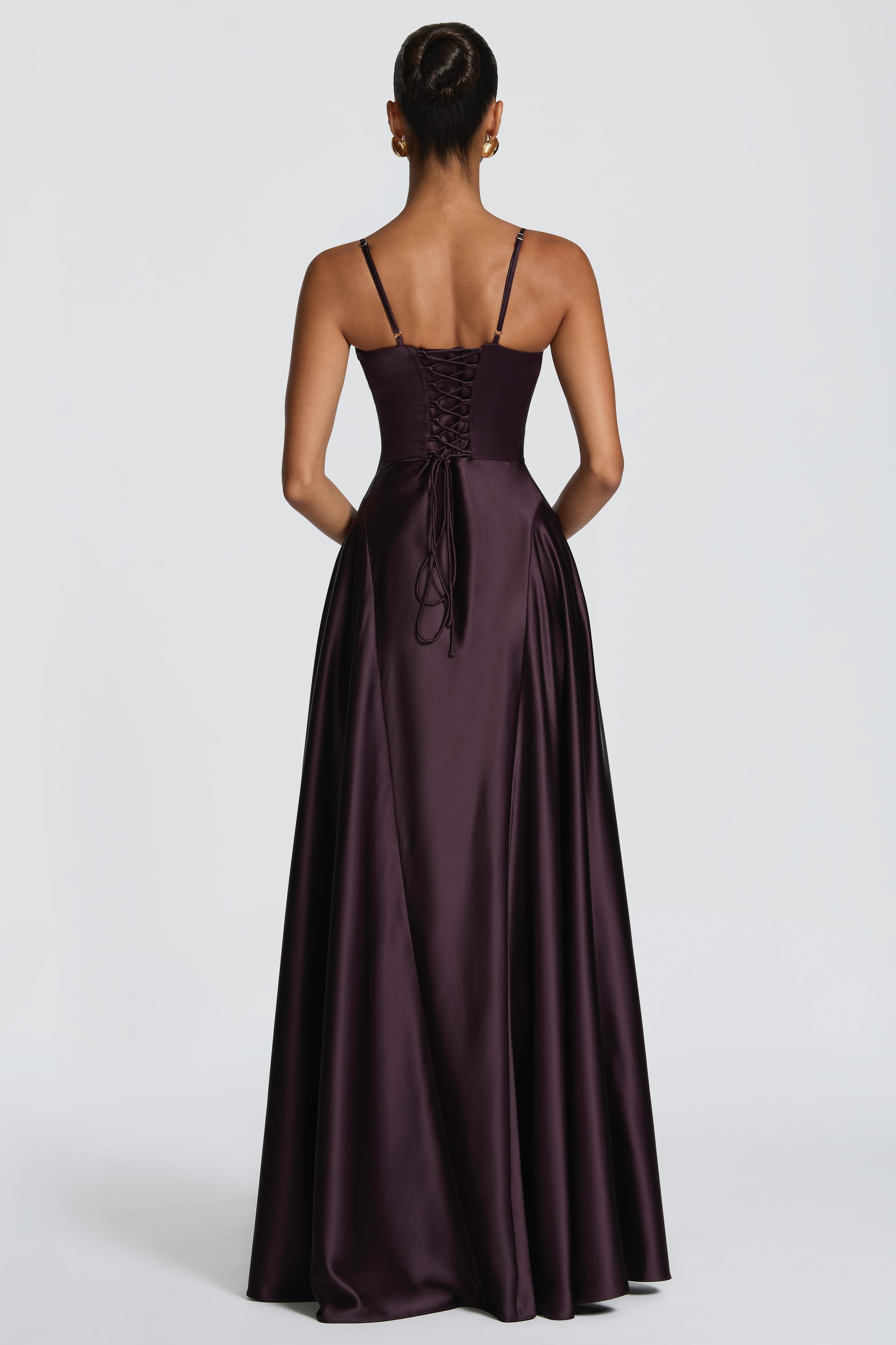 Satin Tie-Up Slip Maxi Dress