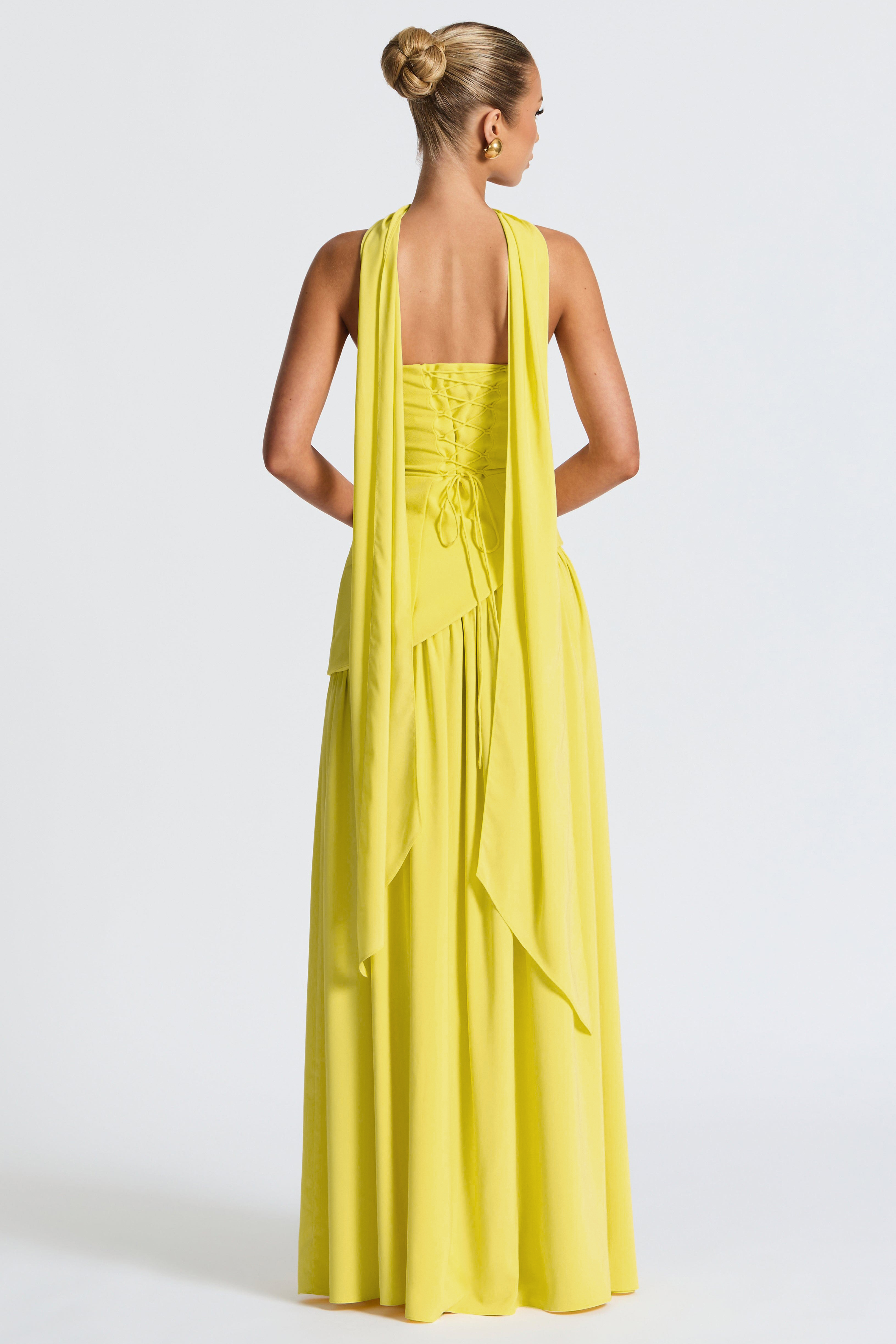 Jersey Off Shoulder Tie-Up Maxi Dress