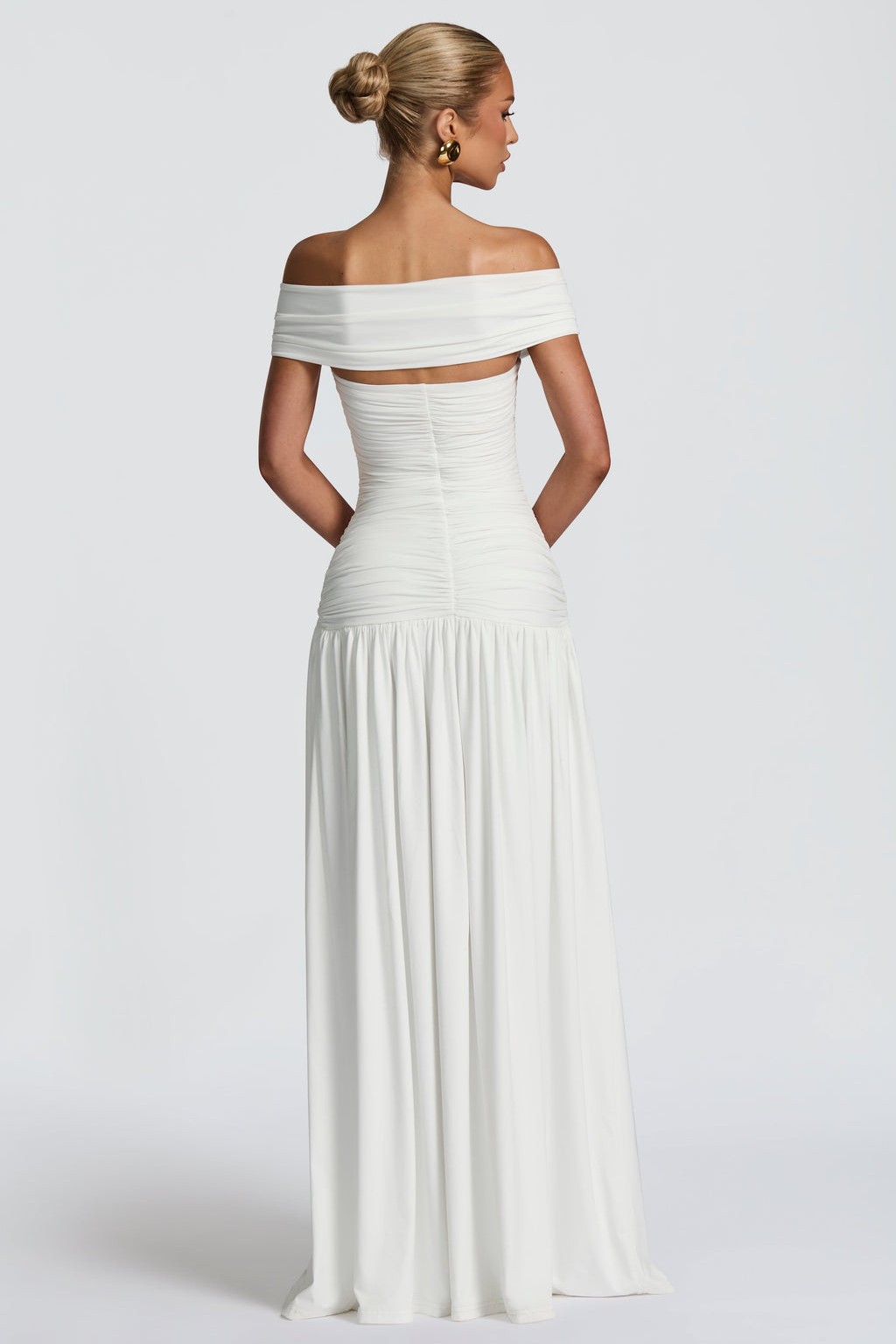 Jersey Off Shoulder Cut-Out Maxi Dress