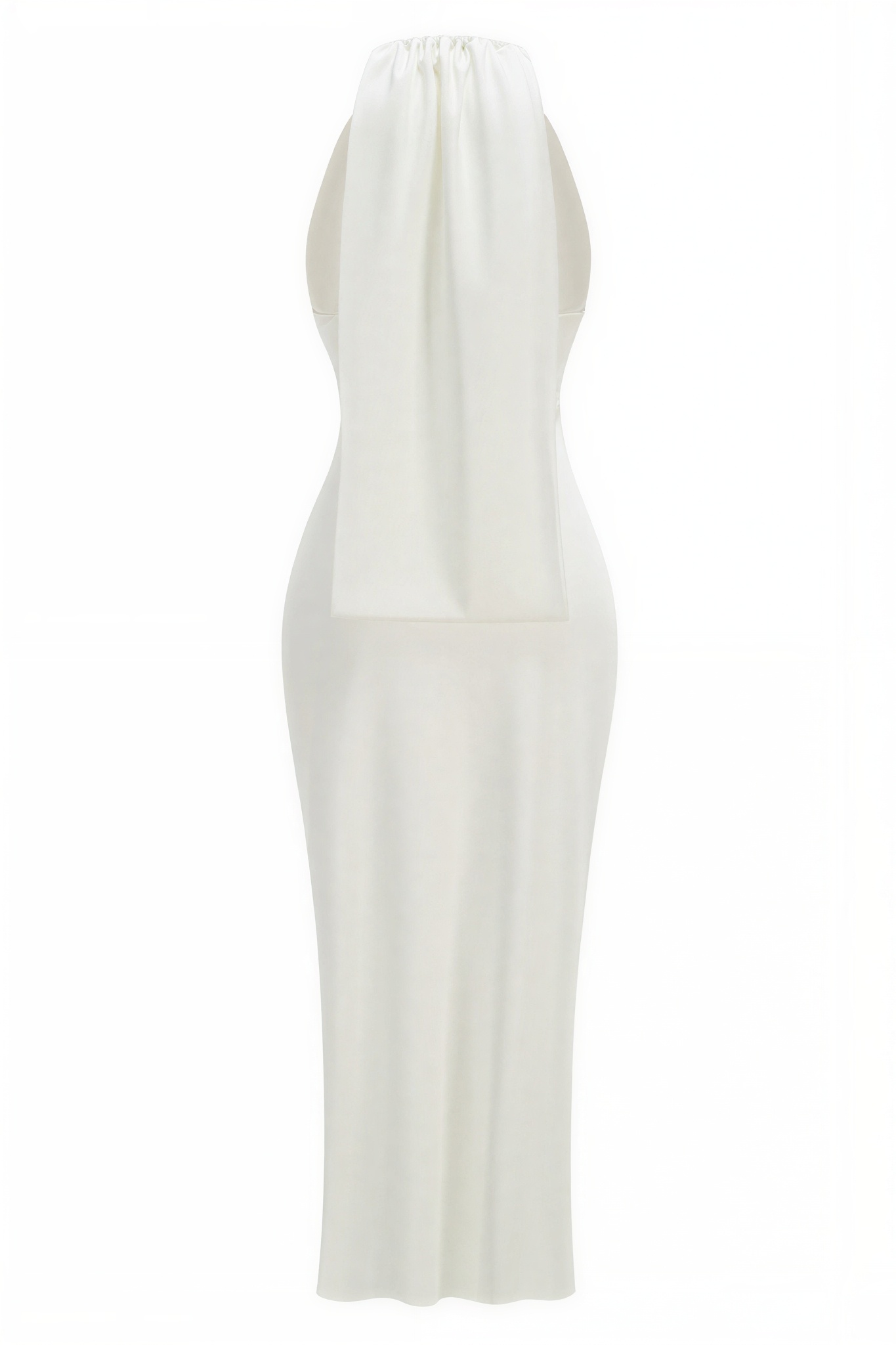 Jersey Metal Decorations Halter Neck Midi Dress