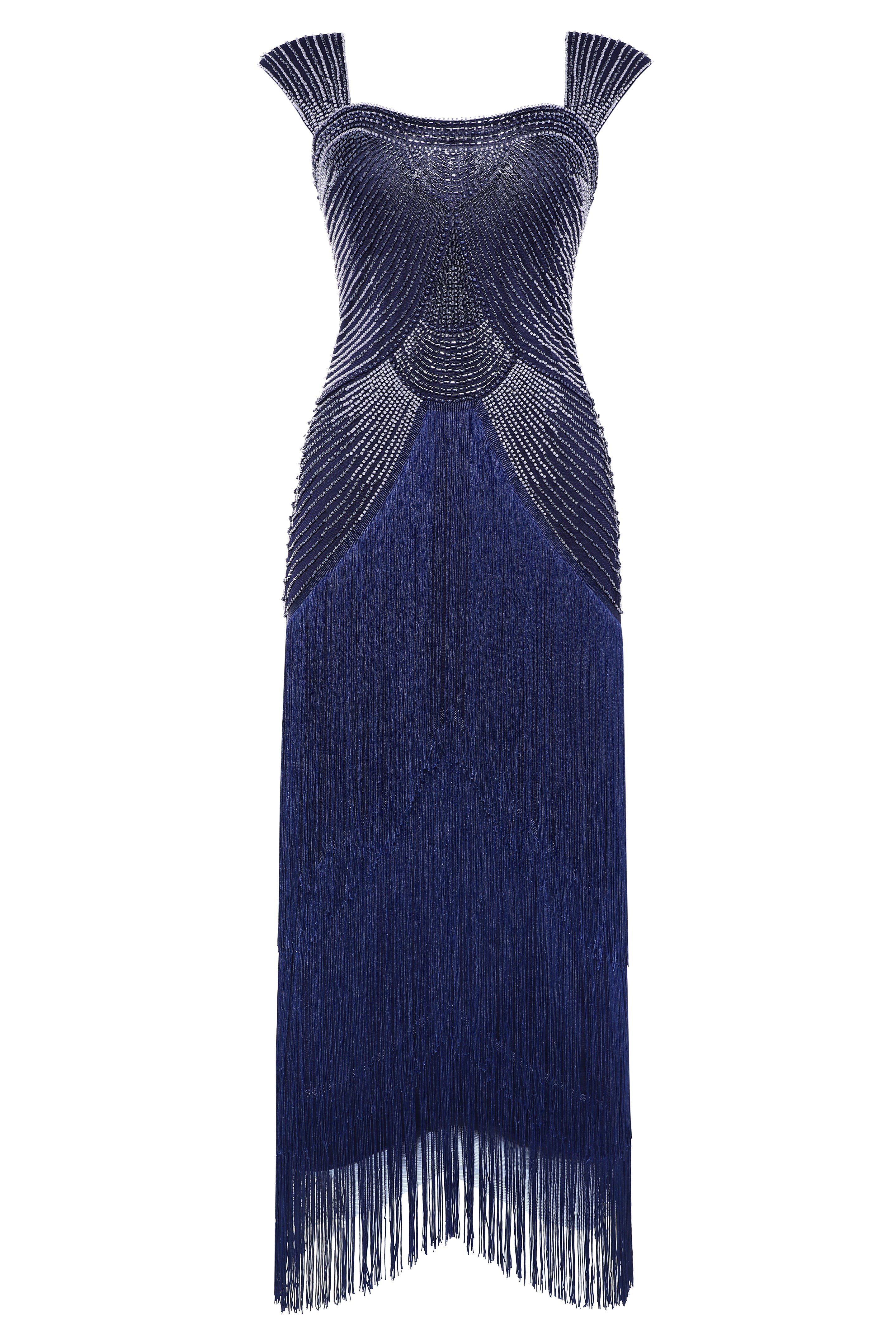 Bandage Rhinestone Tassel Midi Dress – Violet Aurora