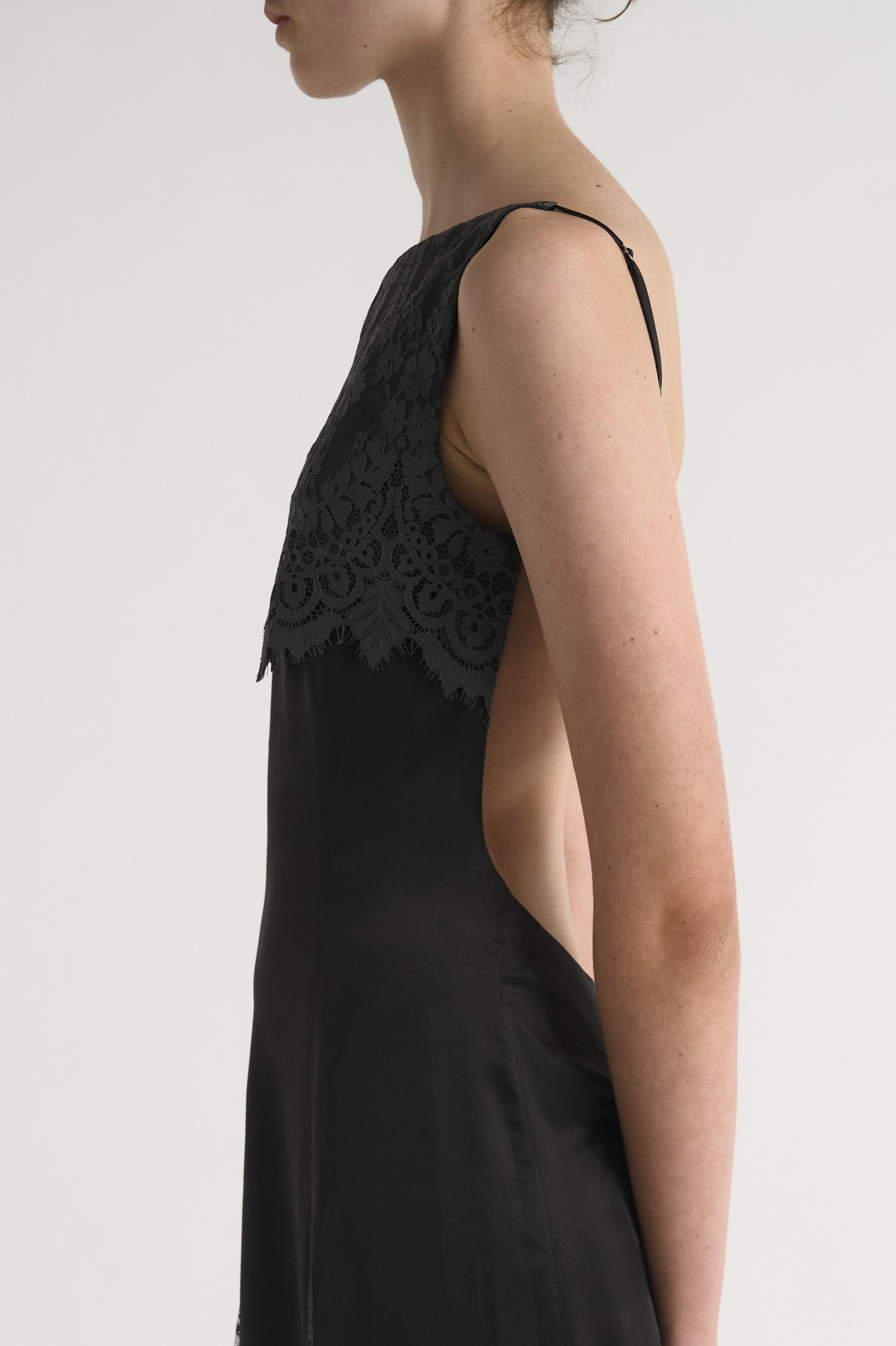 Satin Splicing Lace Sleeveless Maxi Dress