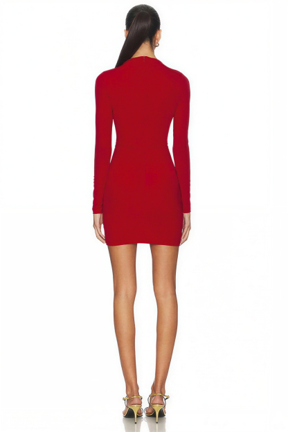 Jersey Cut-Out Metal Decorations Mini Dress