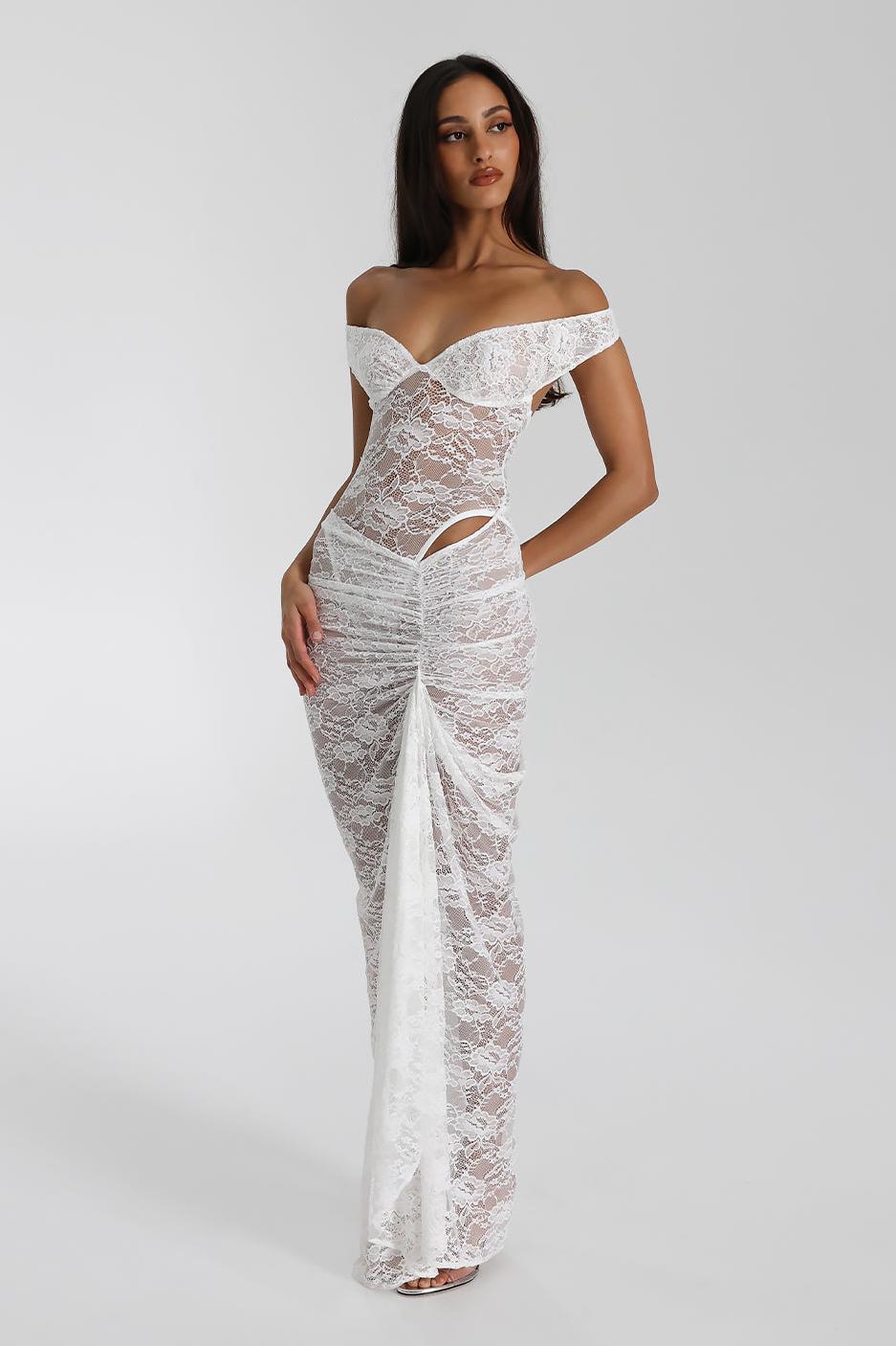 Lace Off - The - Shoulder Swimsuit Set