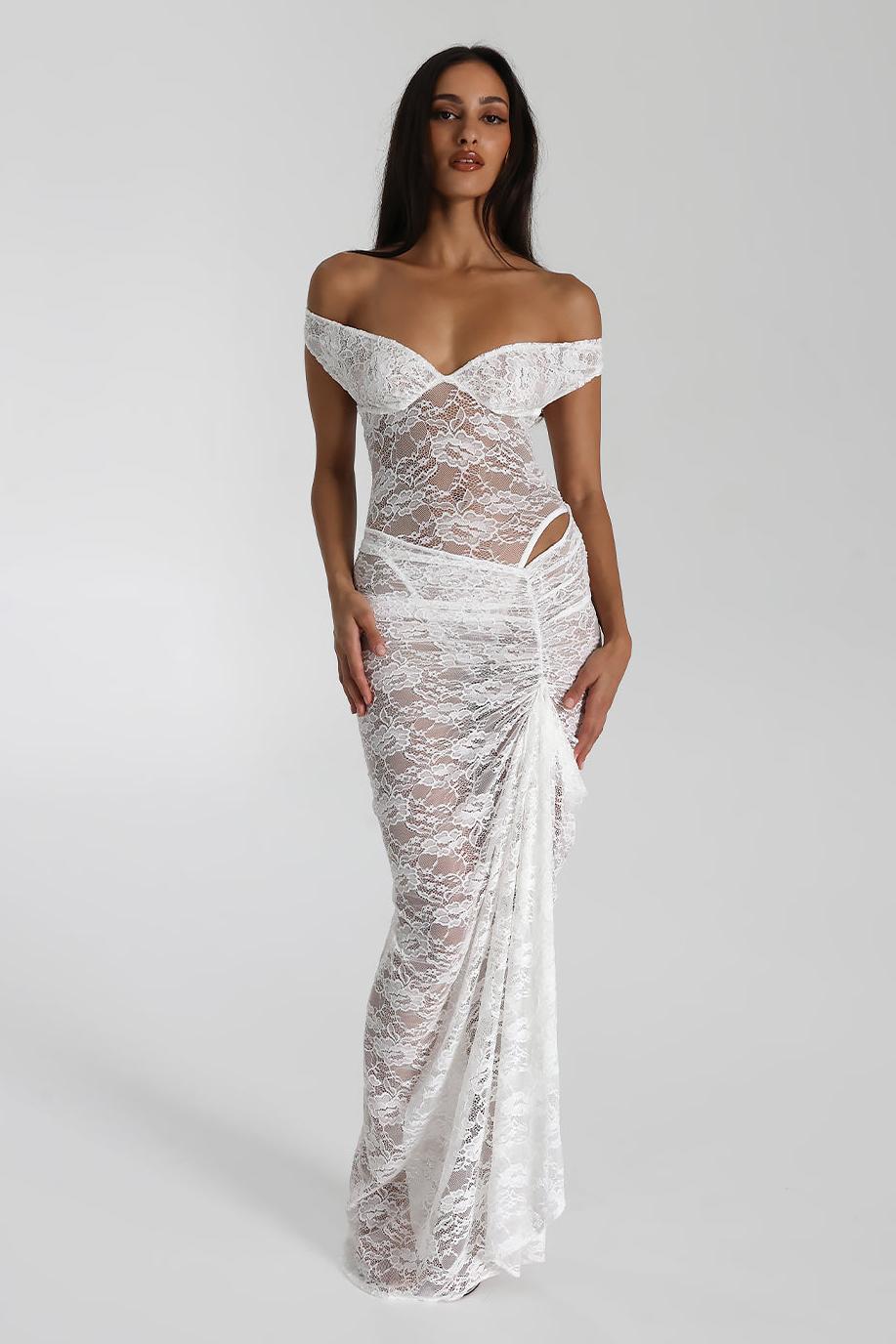 Lace Off - The - Shoulder Swimsuit Set