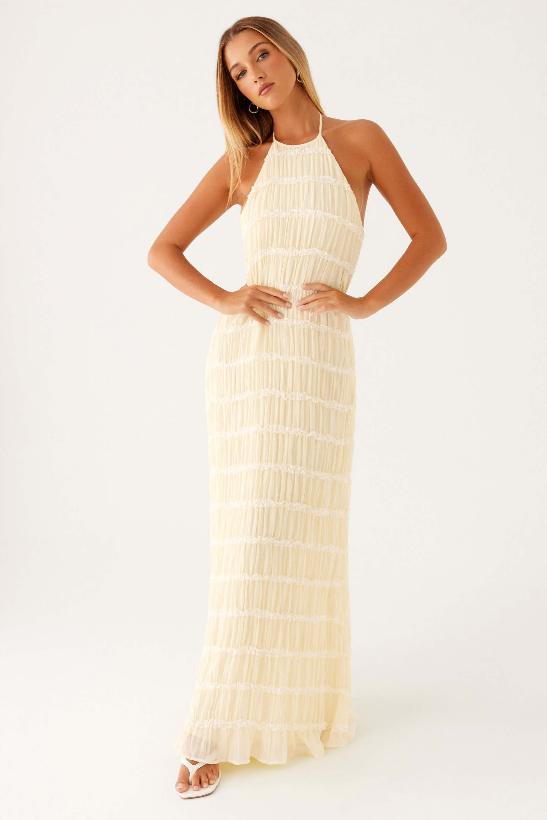 backless halter maxi dress Asymmetric Open-Back Nocturne Maxi DressHalterCowl Neckline High Neck Halter Backless Maxi