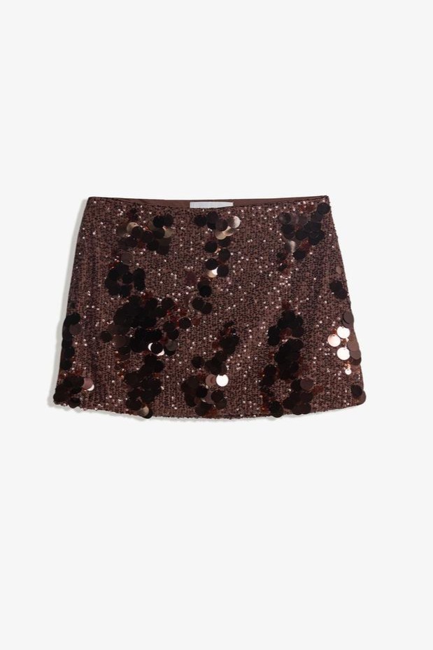 Sequin V-Neck Halter Mini Skirt Set