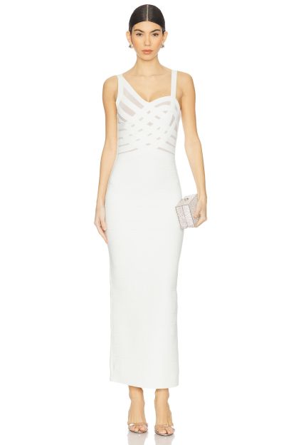 Bandage Crisscross Cutout Midi Dress