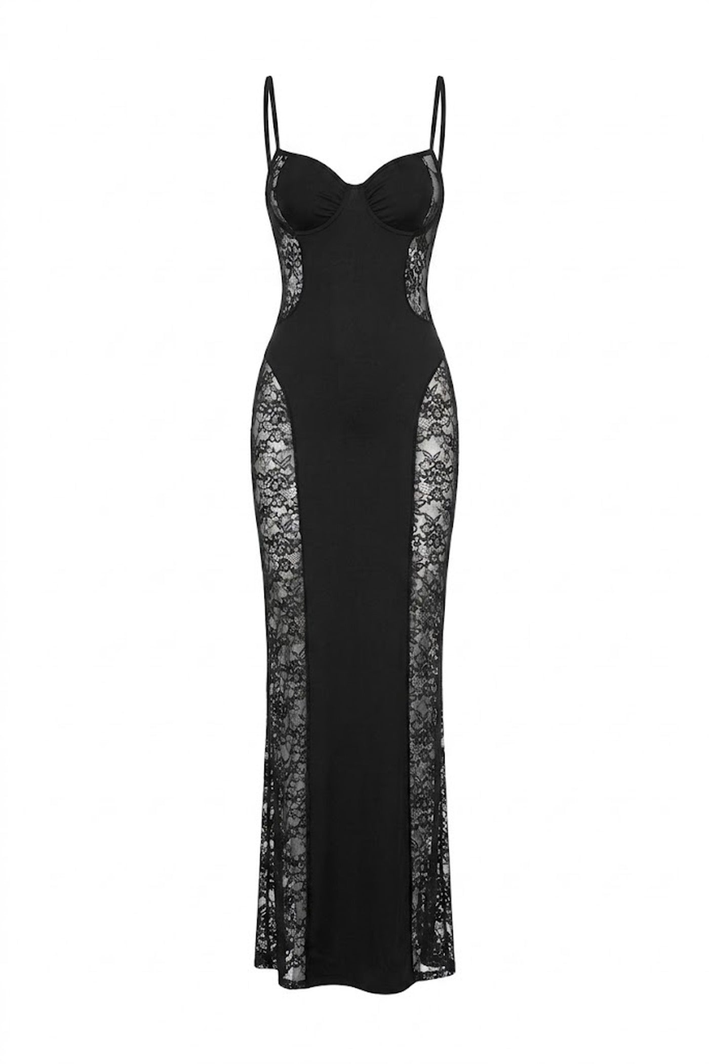 Lace Panel Maxi Dress