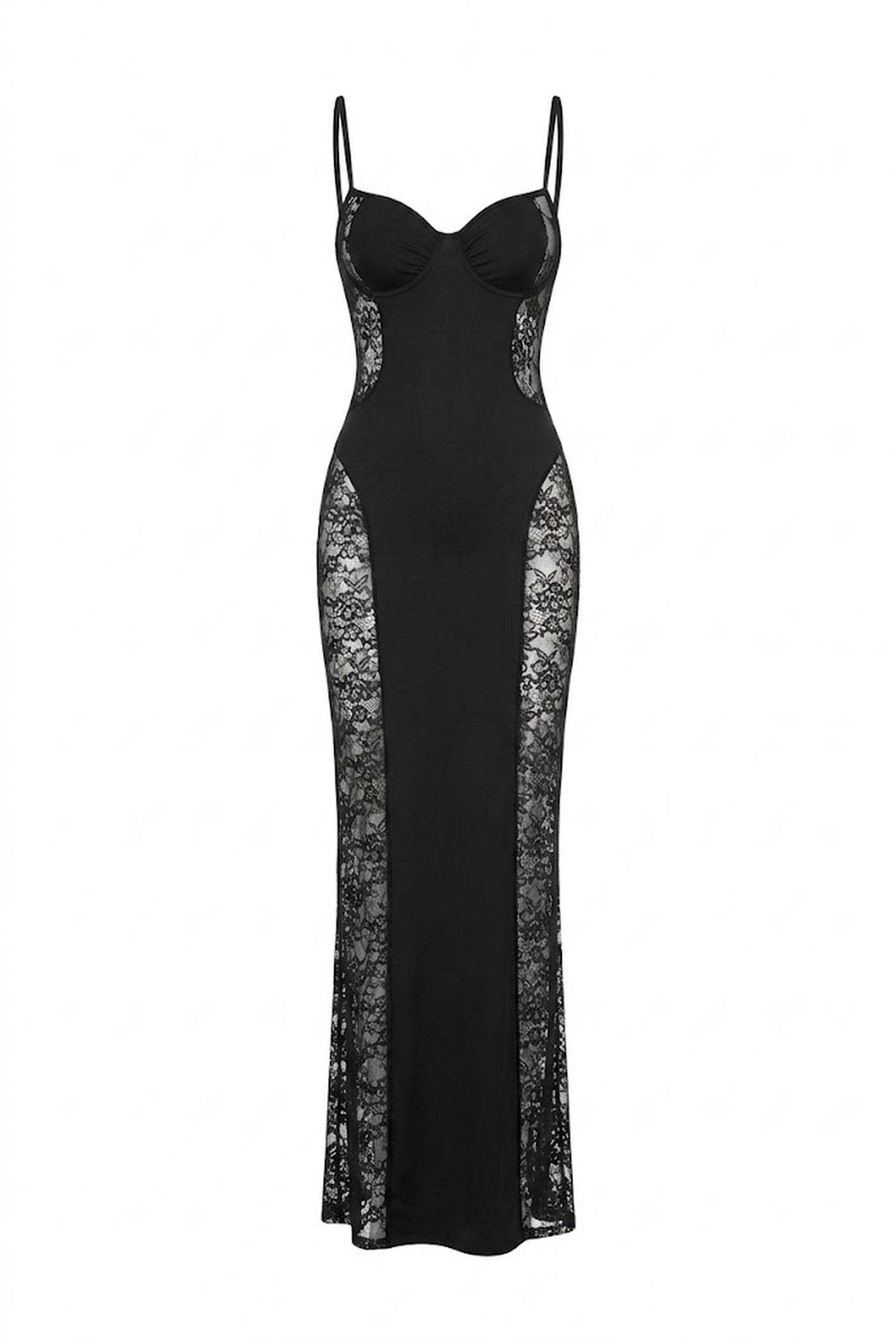 Lace Panel Maxi Dress