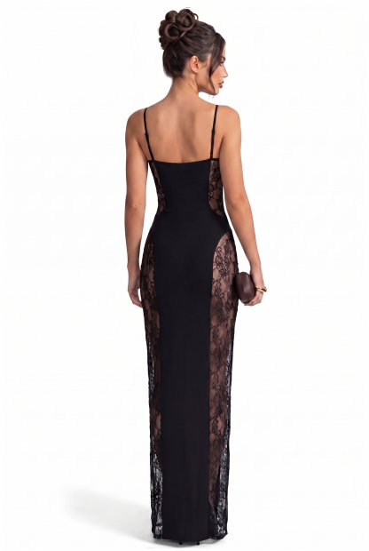 Lace Panel Maxi Dress