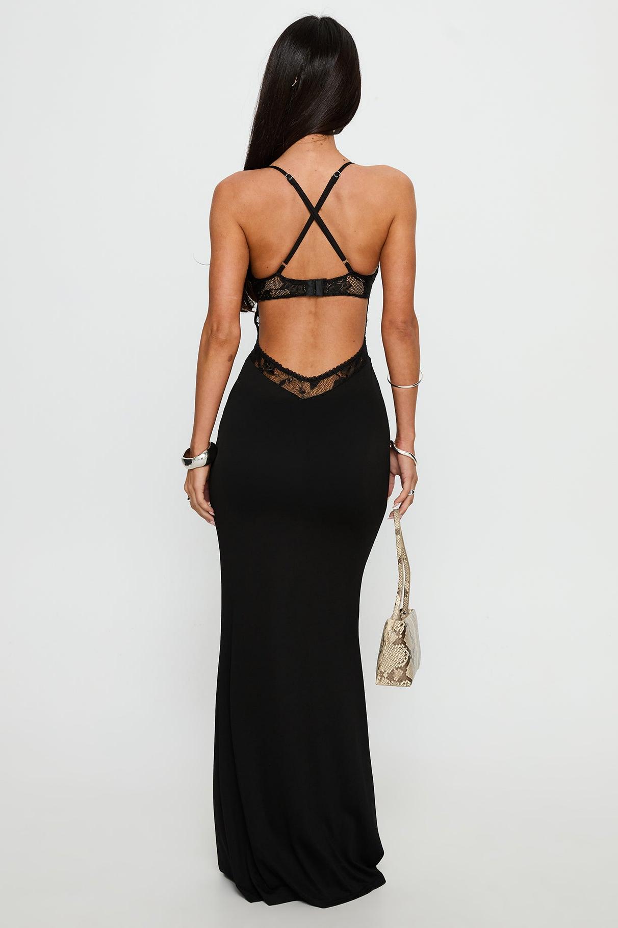 Lace O-Ring Cutout Maxi Dress