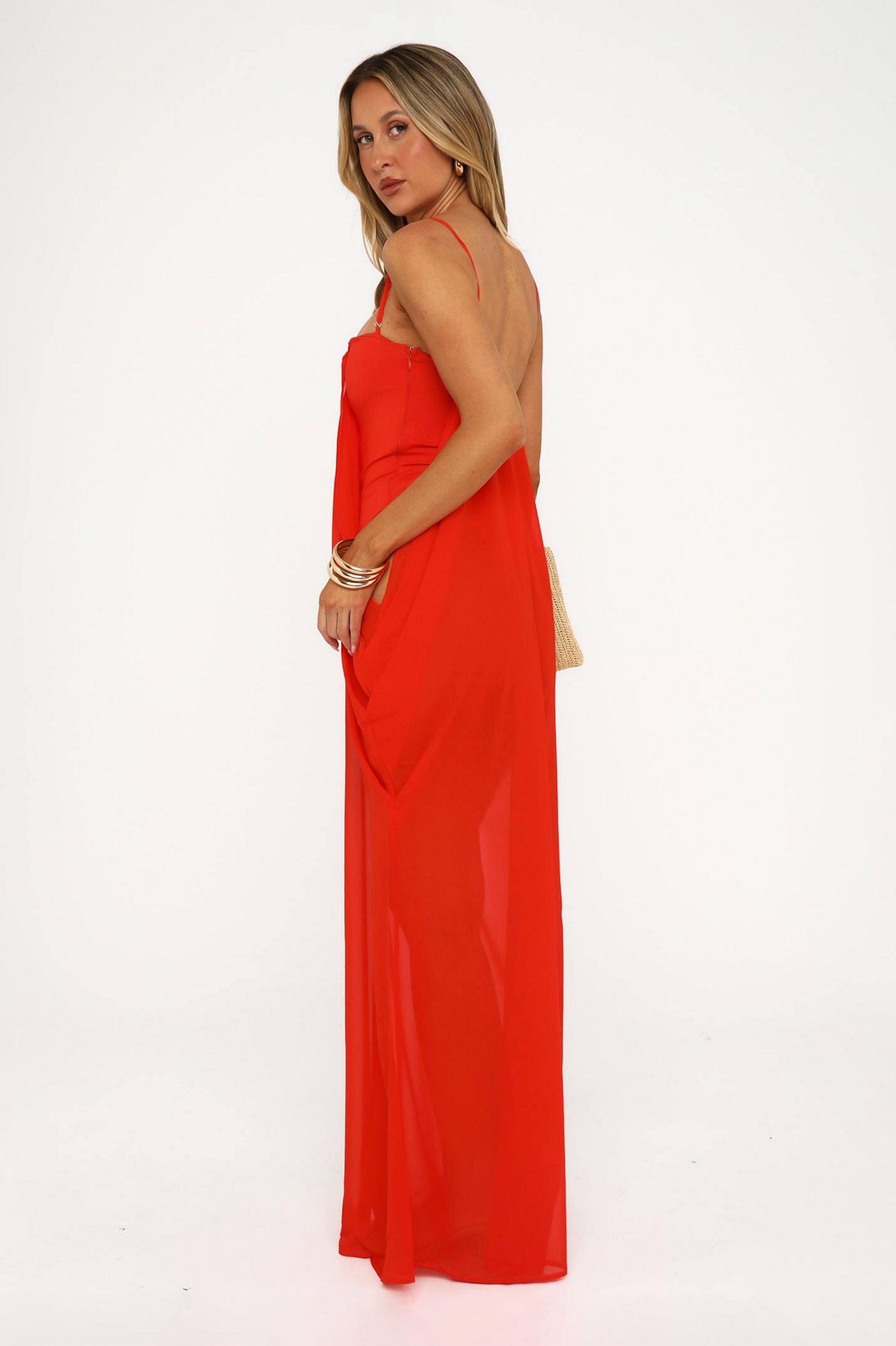 Solid See-Through Slip Midi Dress